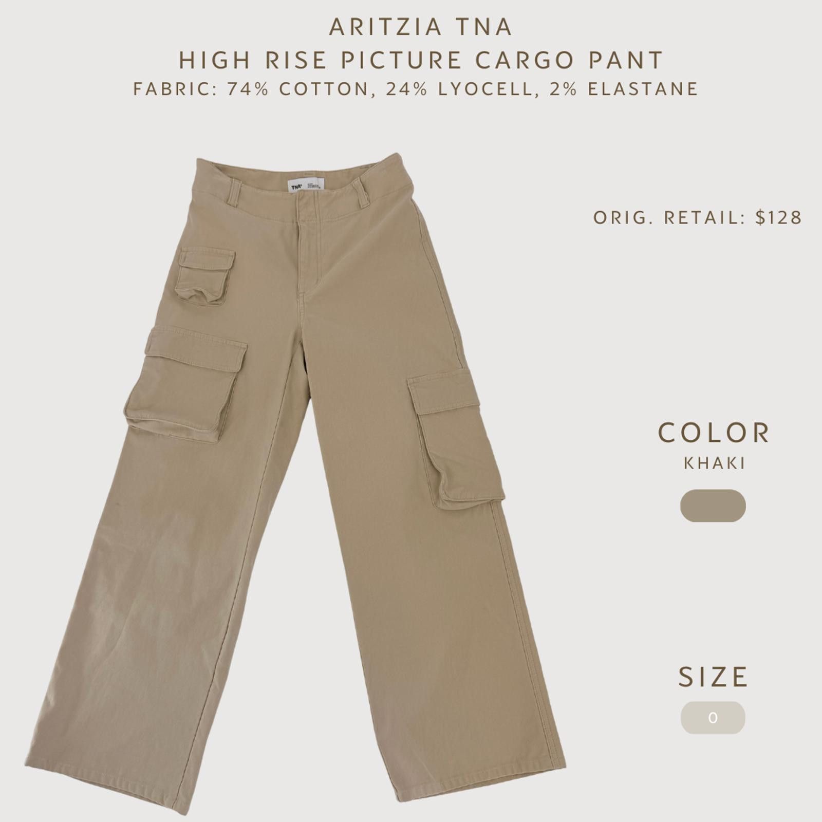 Other Aritzia TNA Picture Cargo Pants High Rise Khaki 0 Size 25" / US 0 / IT 36 - 2 Thumbnail