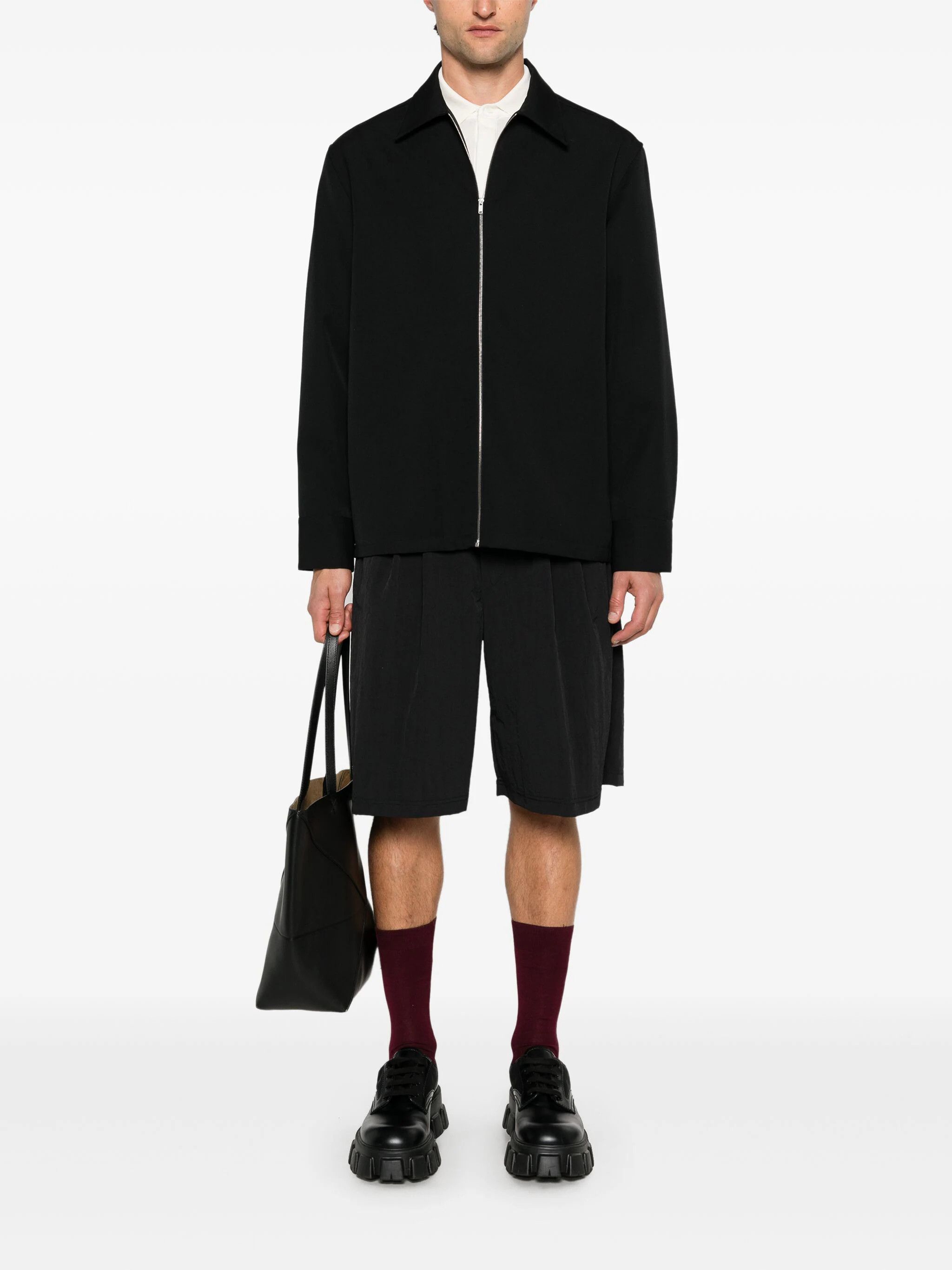 Jil Sander o1s22i1n1024 Zippered Overshirt in Black Size US M / EU 48-50 / 2 - 2 Thumbnail