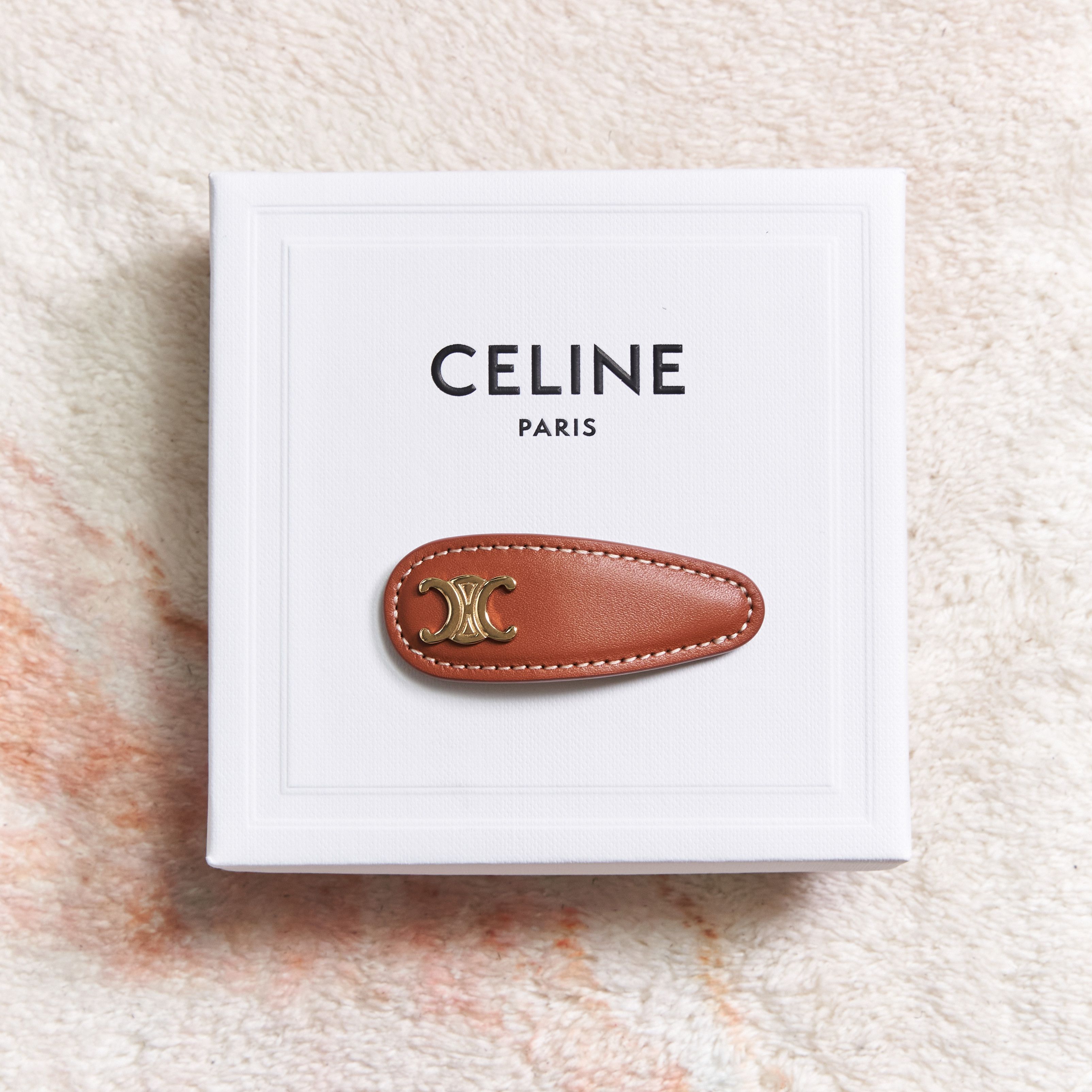 Celine CELINE Triomphe Snap Hair Clip In Calfskin Size ONE SIZE - 1 Thumbnail