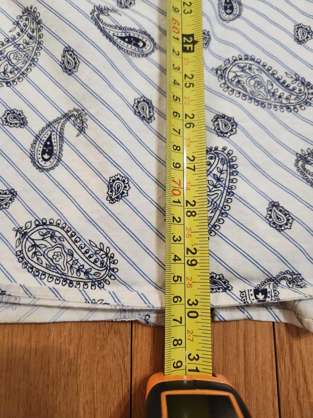 Designer Vintage Ferruche Paisley Button Up Shirt White Men's Large Size US L / EU 52-54 / 3 - 5 Thumbnail