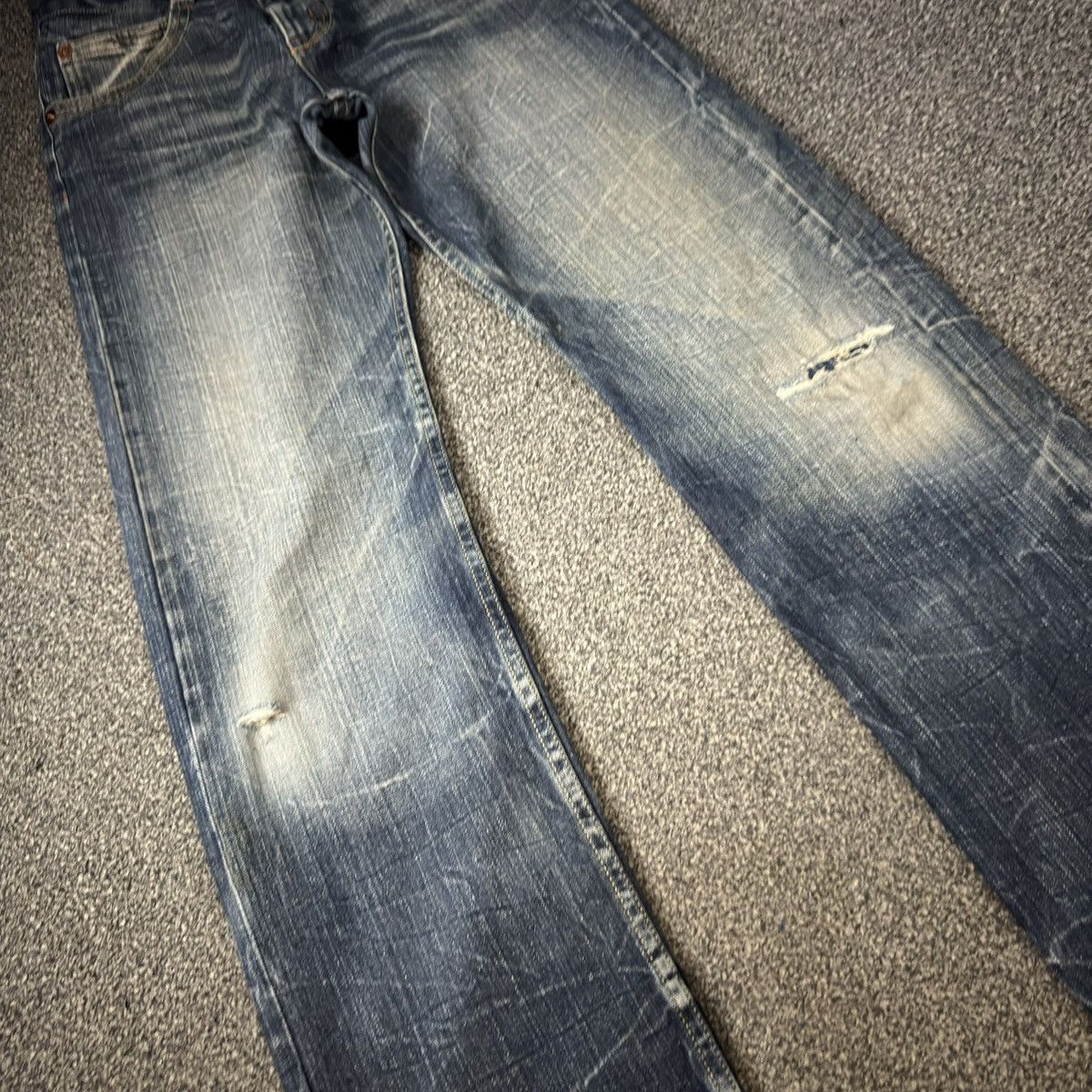 14th Addiction Vintage 2000 Y2K Boot There Clawmark Natural Denim Size US 29 - 5 Thumbnail