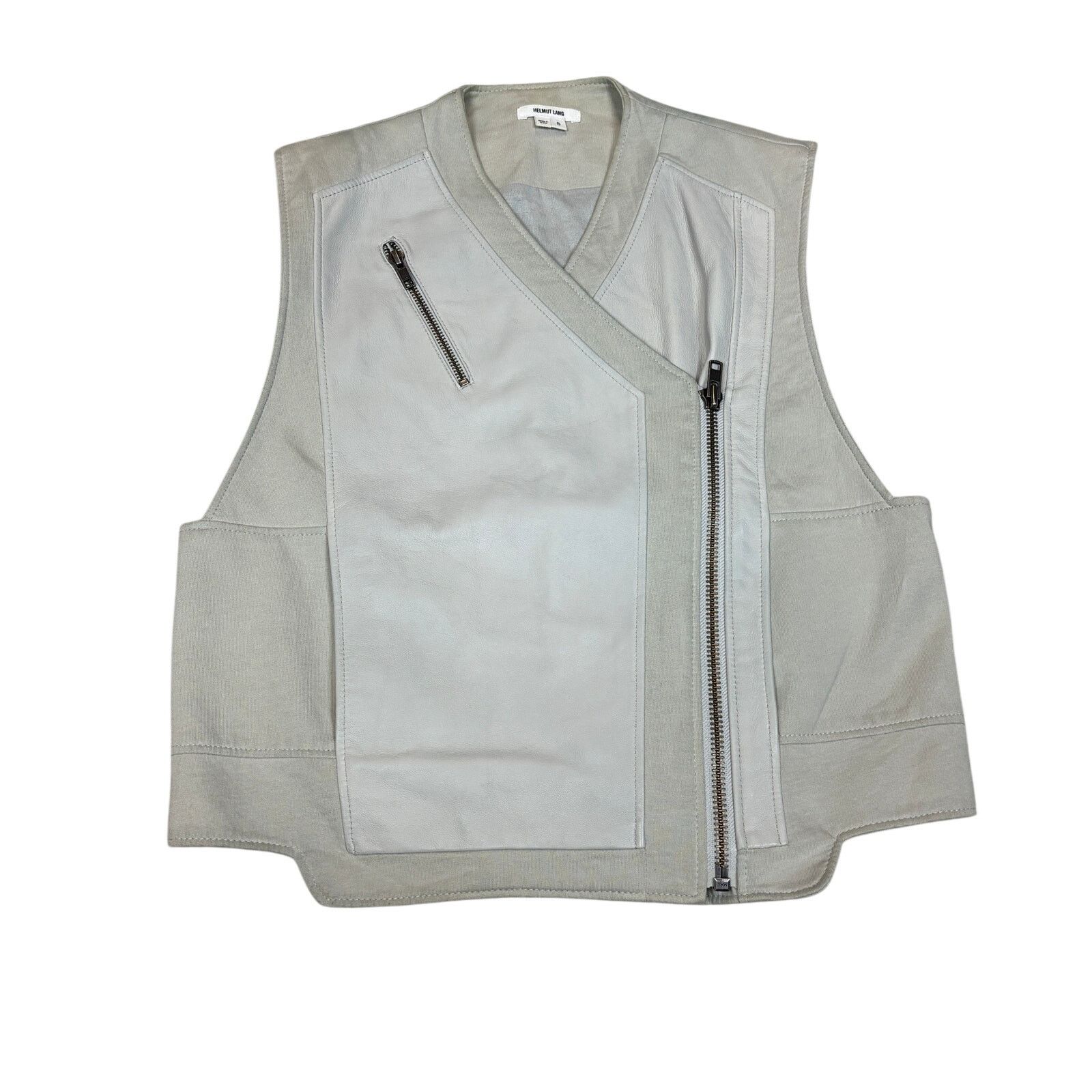 Helmut Lang Helmut Lang Nimbus Asymmetrical Lamb Leather Vest Small Moto Size S / US 4 / IT 40 - 1 Thumbnail