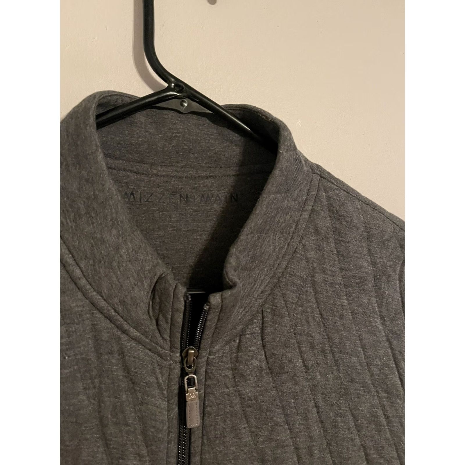 Mizzen+Main Mizzen + Main Gray Quilted Cotton Modal Full Zip Vest Jacket Men's XL Size US XL / EU 56 / 4 - 2 Thumbnail