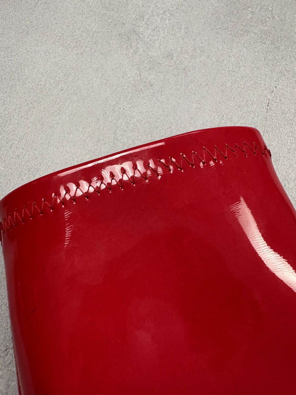 NAKED WOLFE Naked Wolfe Style Red Patent Platform Boots Chunky Heel Y2K Size US 7 / IT 37 - 14 Thumbnail