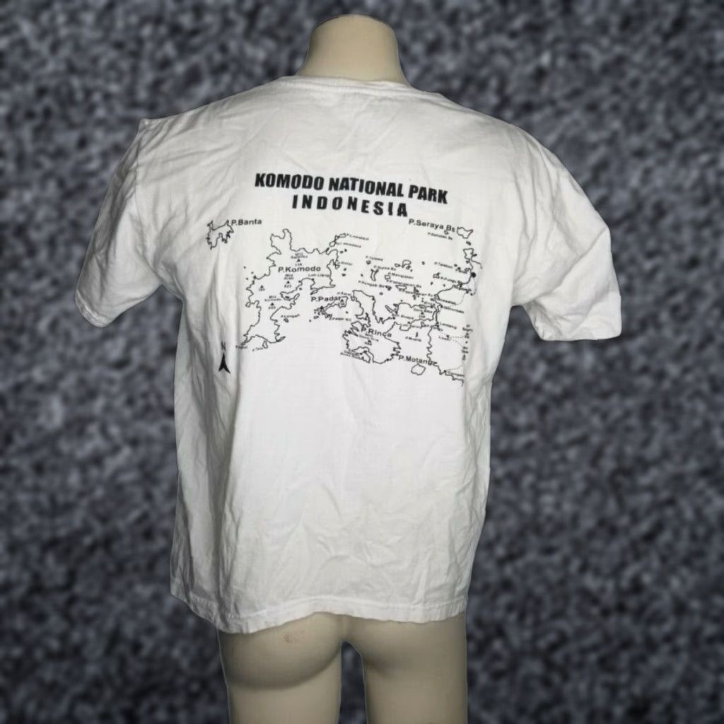 Vintage VINTAGE Candy International Womens XL Komodo National Park Dragon T Shirt Double Sided Indonesia T-Shirt White Cotton Crew Neck Short Sleeve Men/Women Size XL / US 12-14 / IT 48-50 - 1 Thumbnail