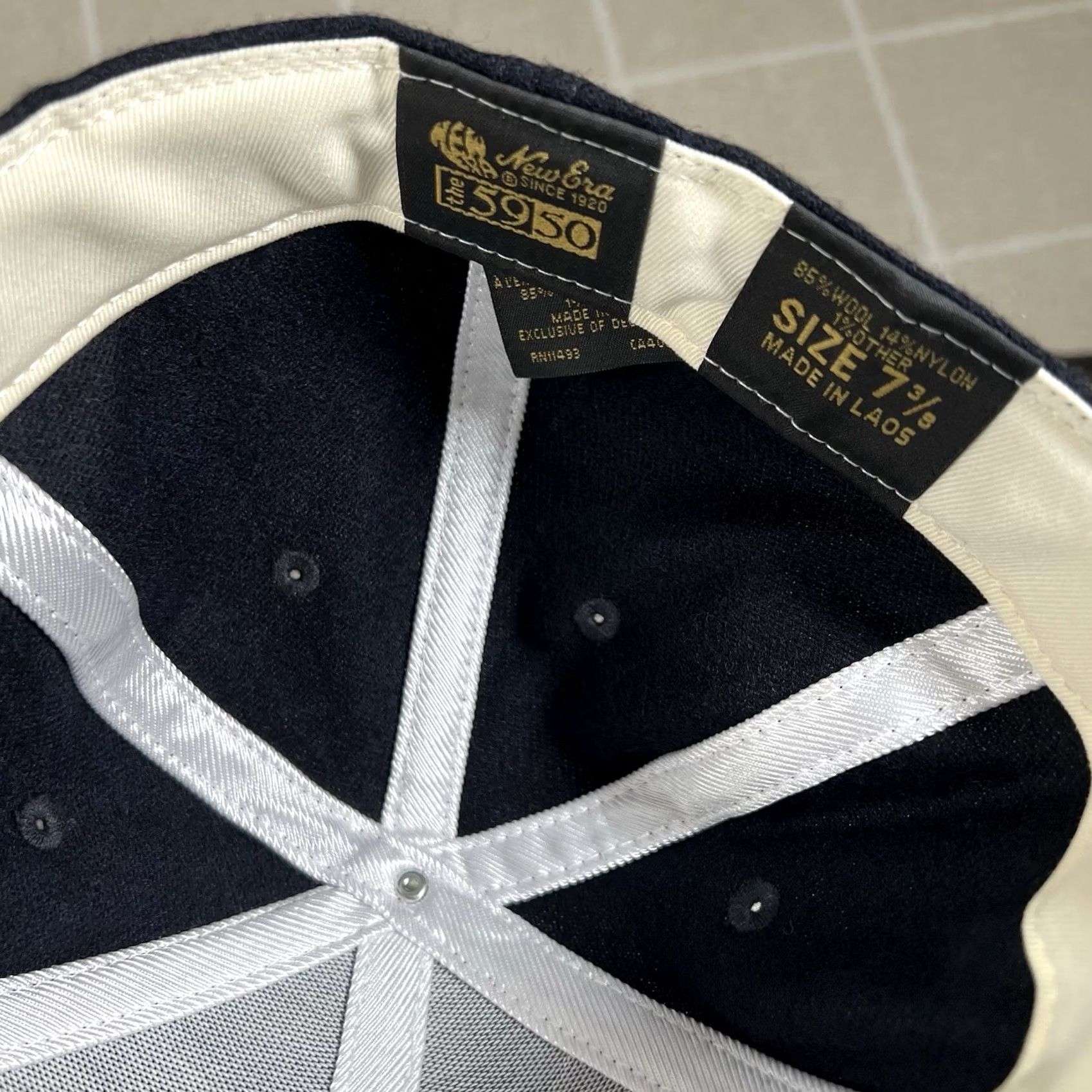 New Era NEW ERA 59FIFTY Hat Retro Wool Crown Size 7 3/8 Blue Men Baseball Cap 70th Anniversary Crown Wool Retro 7 3/8 Mens Size ONE SIZE - 7 Thumbnail
