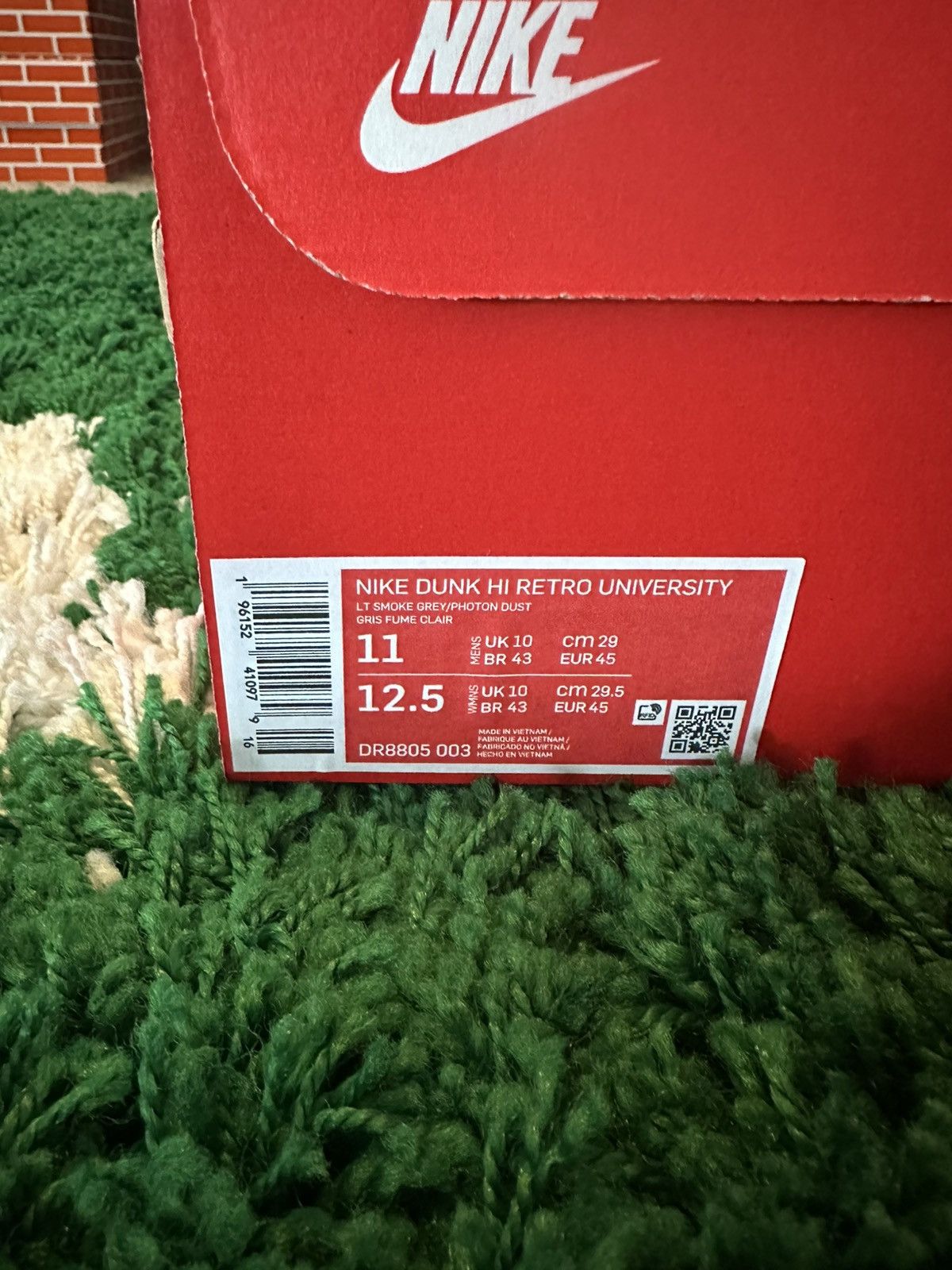 Nike Dunk Hi University Chenille Gray 11 Size US 11 / EU 44 - 8 Thumbnail