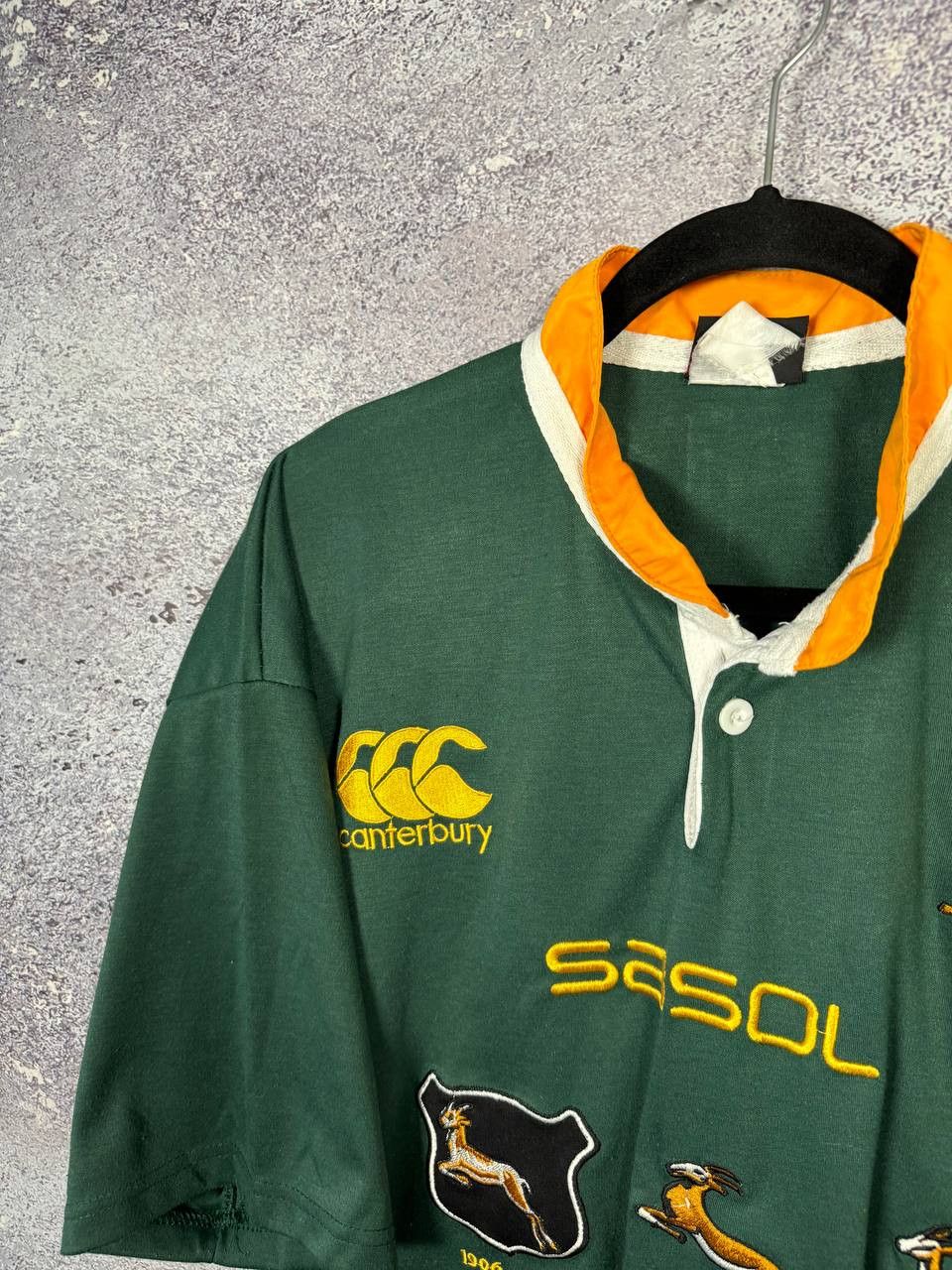 Canterbury of New Zealand South Africa Springbok Limited Edition Centenary Rugby Shirt Size US XL / EU 56 / 4 - 6 Thumbnail