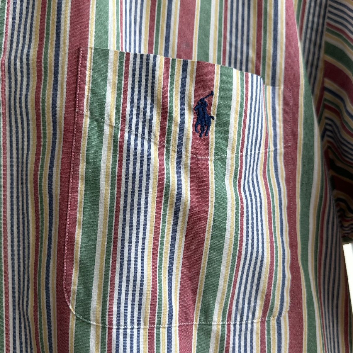 Polo Ralph Lauren × Vintage Vintage 90s Polo Ralph Lauren Striped Short Sleeve Shirt Size US M / EU 48-50 / 2 - 4 Thumbnail