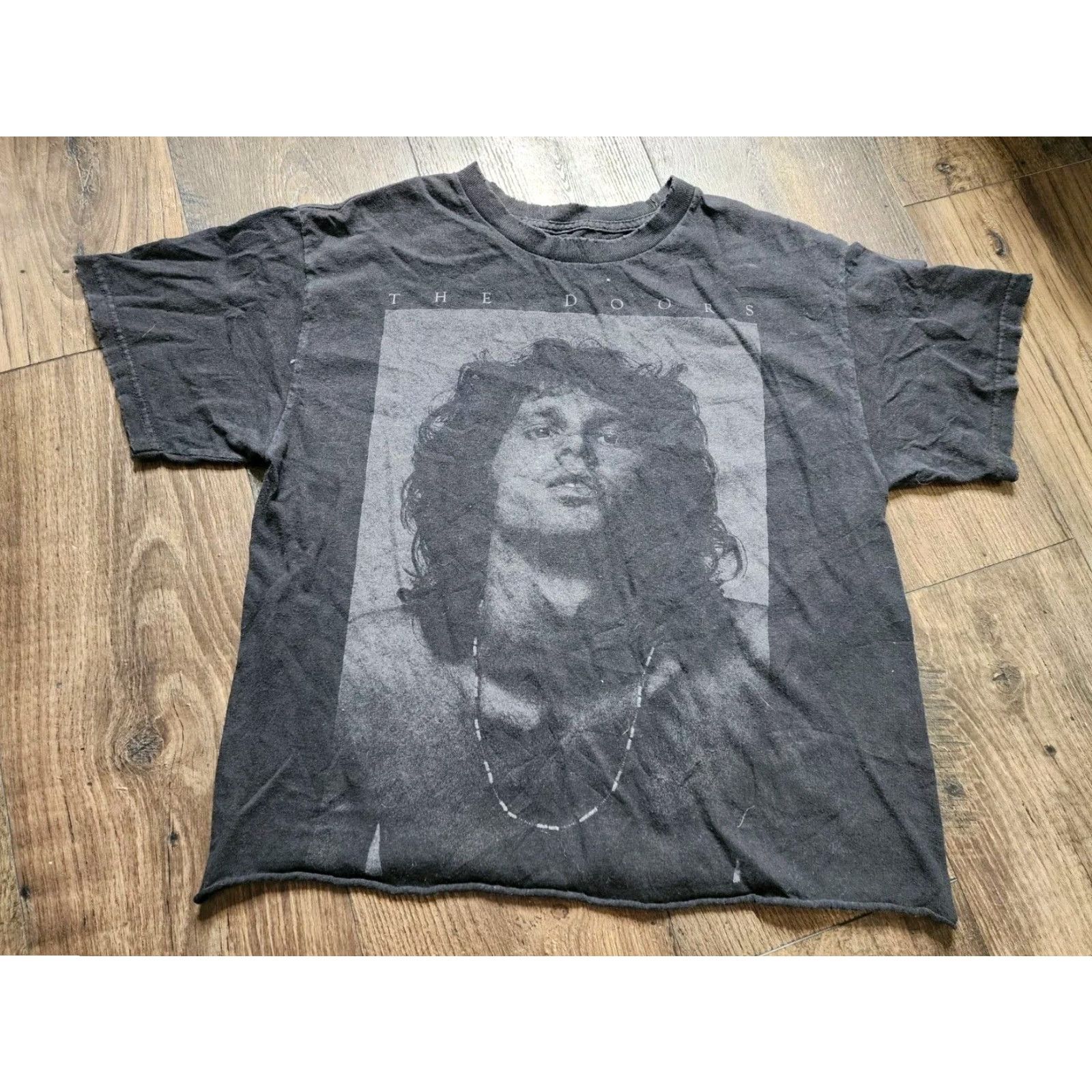 Vintage The Doors Gray Crop Top Distressed T Shirt Womens L Size L / US 10 / IT 46 - 7 Thumbnail