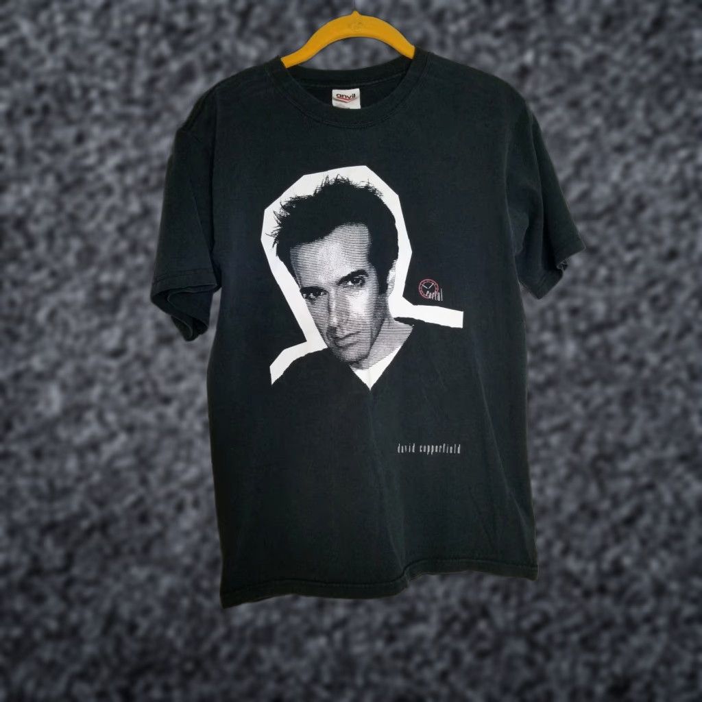 Anvil VINTAGE David Copperfield Portal Tour Rare Print Crewneck T-Shirt Small 90s Black Mens Size US S / EU 44-46 / 1 - 1 Thumbnail