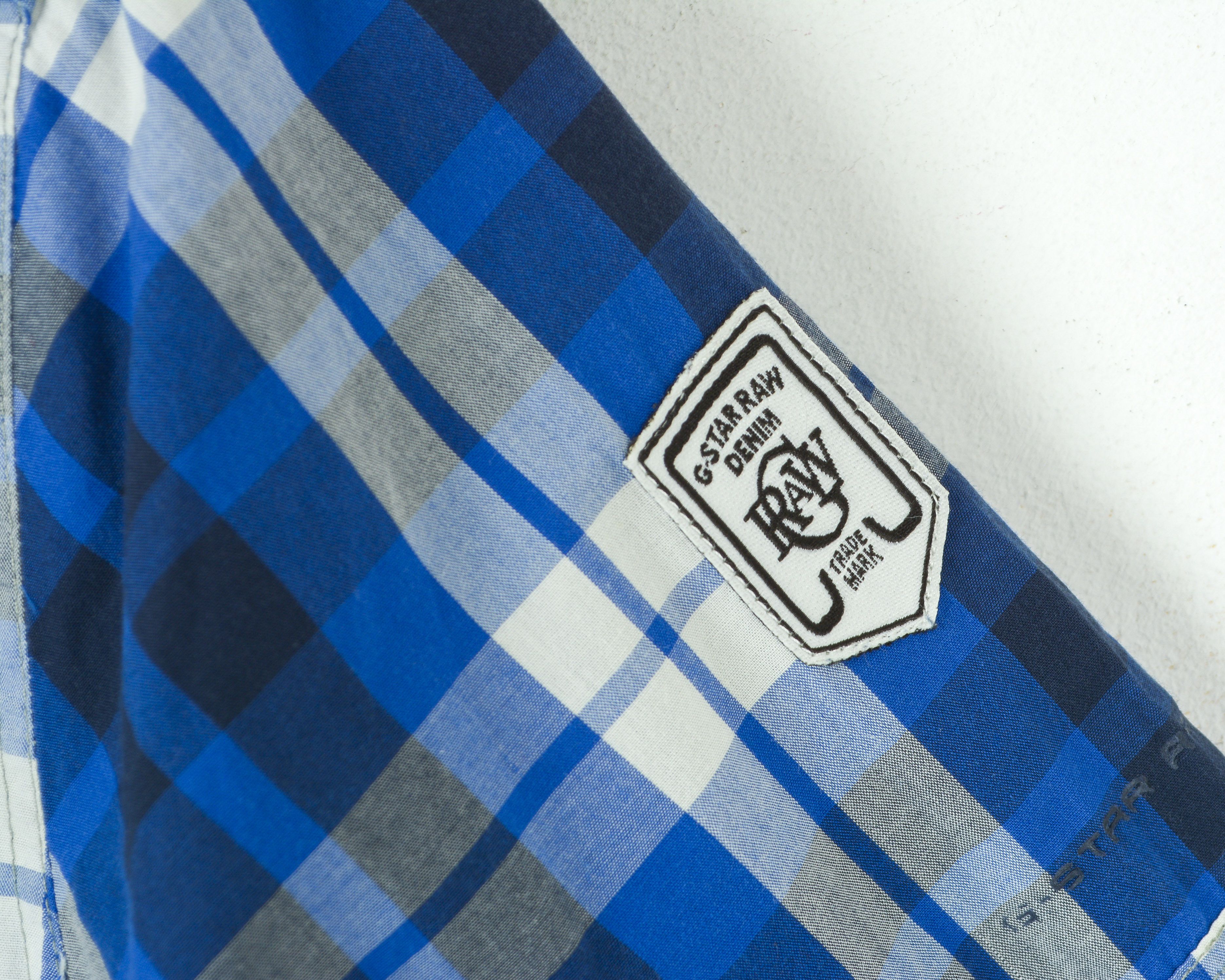 G-Star Tunn Hillstand Shirt M Short Sleeved Casual Checked Blue Top Size US M / EU 48-50 / 2 - 4 Thumbnail