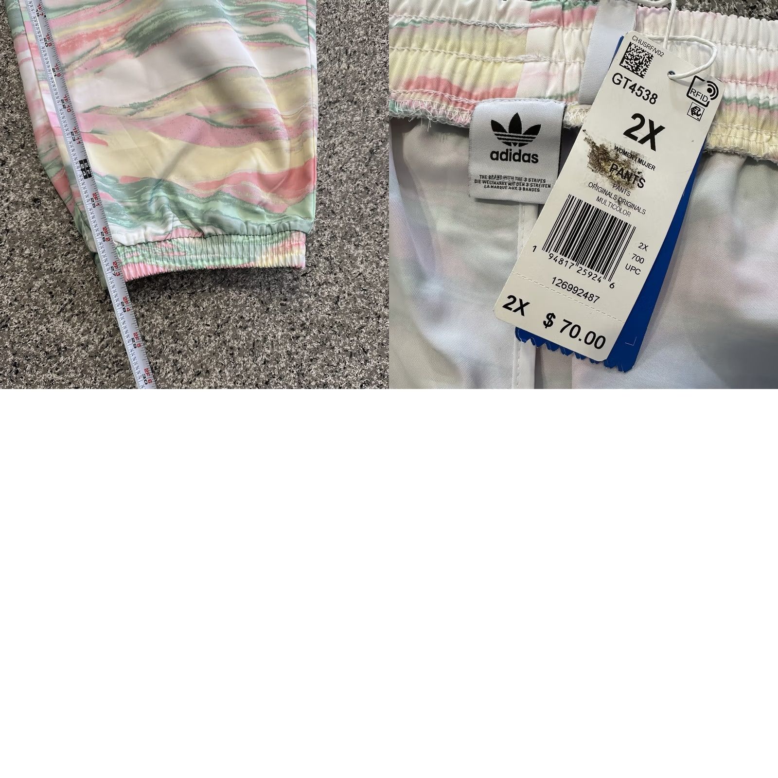 Adidas Adidas Originals Track Pants Joggers Womens Plus 2X GT4538 Marble Tie Dye Woven Size 40" / US 18 - 8 Thumbnail
