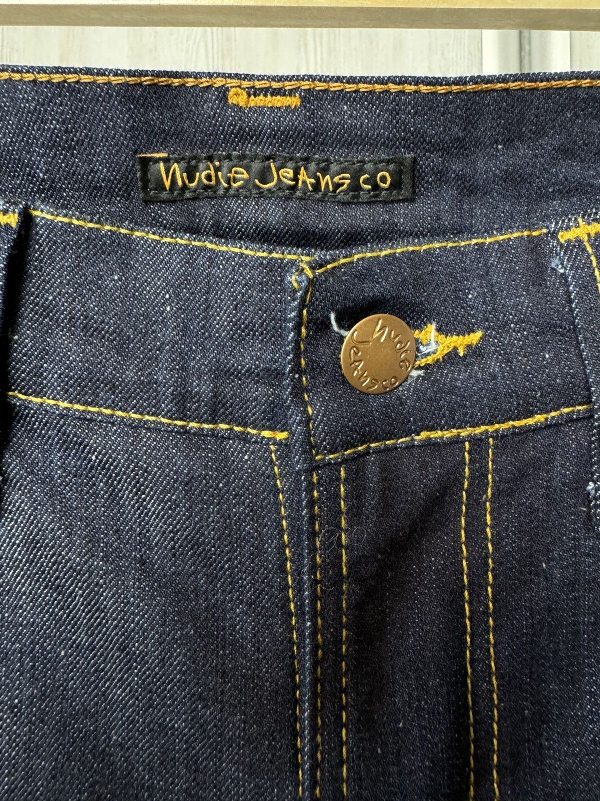 Nudie Jeans Nudie Jeans Thin Finn indigo blue stretch denim jeans Size US 31 - 4 Thumbnail