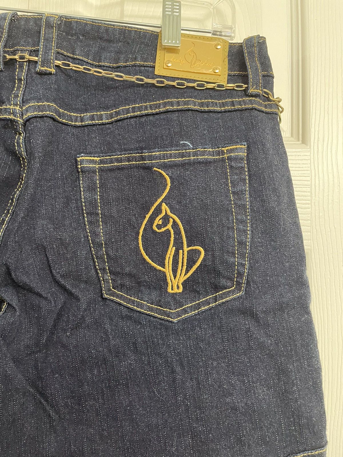Vintage Baby Phat Dark Chain Jeans Size 15 Size 36" / US 14 / IT 50 - 10 Thumbnail