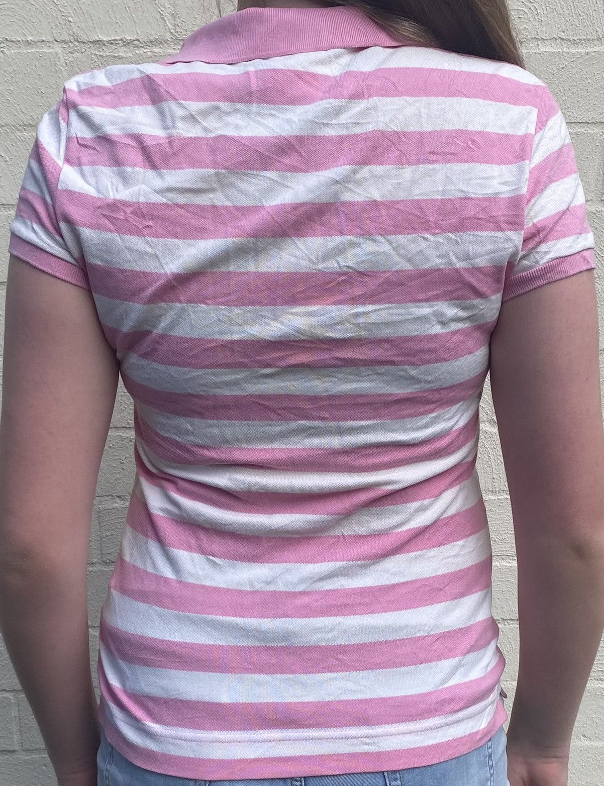 Lacoste Lacoste pink and white striped polo Size M / US 6-8 / IT 42-44 - 4 Thumbnail