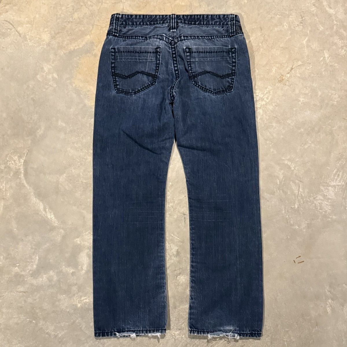 Vintage Vtg 2000s Faded Distressed Indigo Baggy Jeans ERD Grunge Y2K Size US 36 / EU 52 - 9 Thumbnail