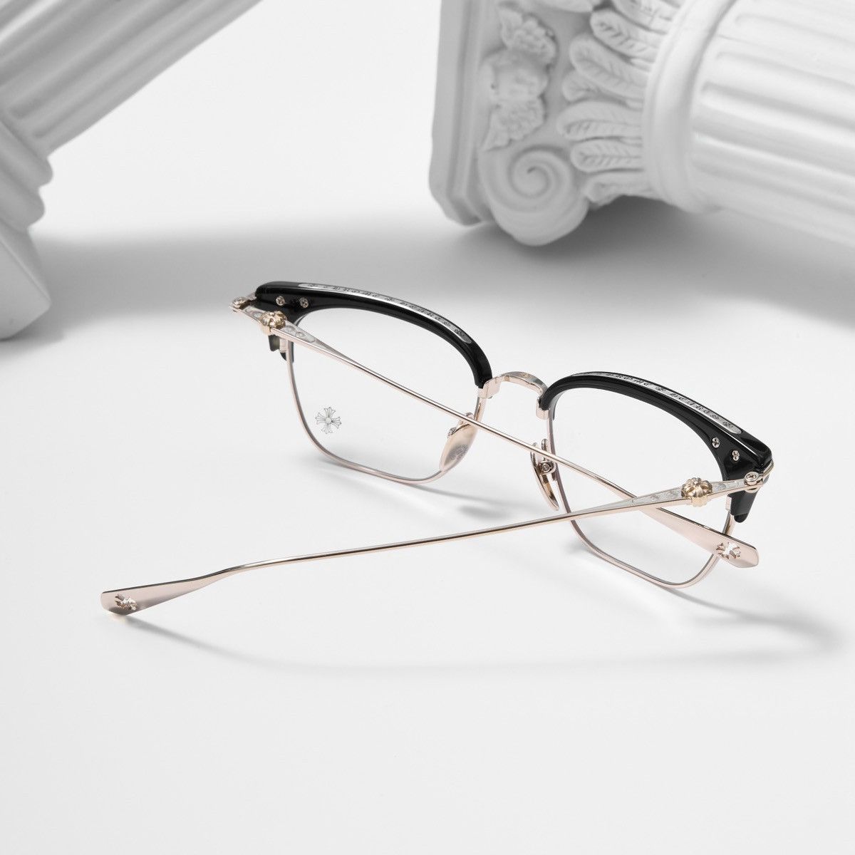 Chrome Hearts CHROME HEARTS SLUNTRADICTION (54) BLACK/GOLD PLATED GLASSES Size ONE SIZE - 7 Thumbnail