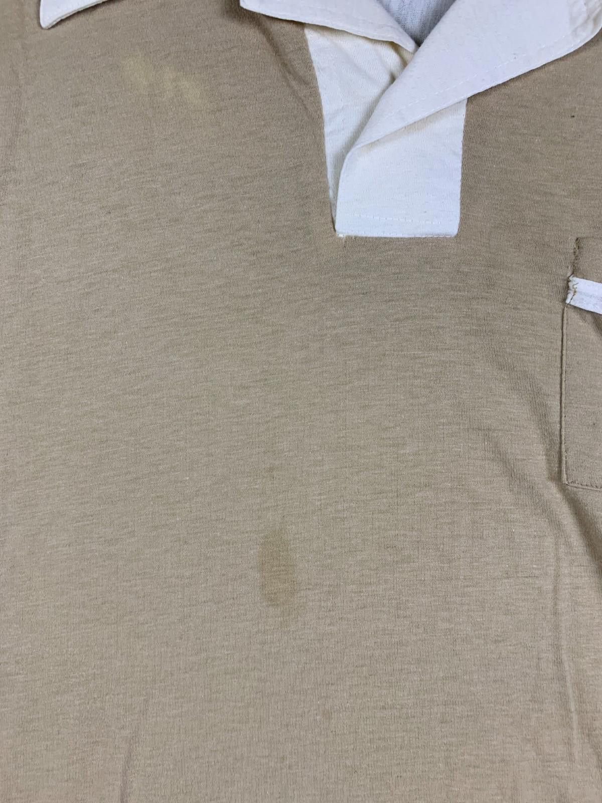 Designer Vintage 90s Justin Blake Mens M/L Polo Shirt Cream/Tan (273) Size US XL / EU 56 / 4 - 4 Thumbnail