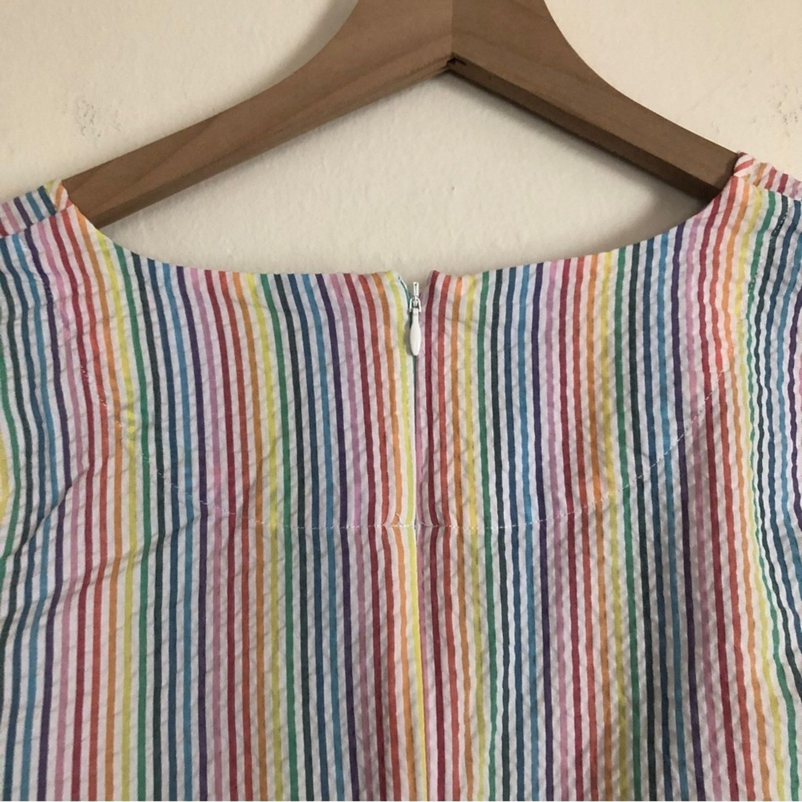 Other Rainbow Striped V-Neck Long Sleeve Peplum Blouse Top Size M / US 6-8 / IT 42-44 - 6 Thumbnail