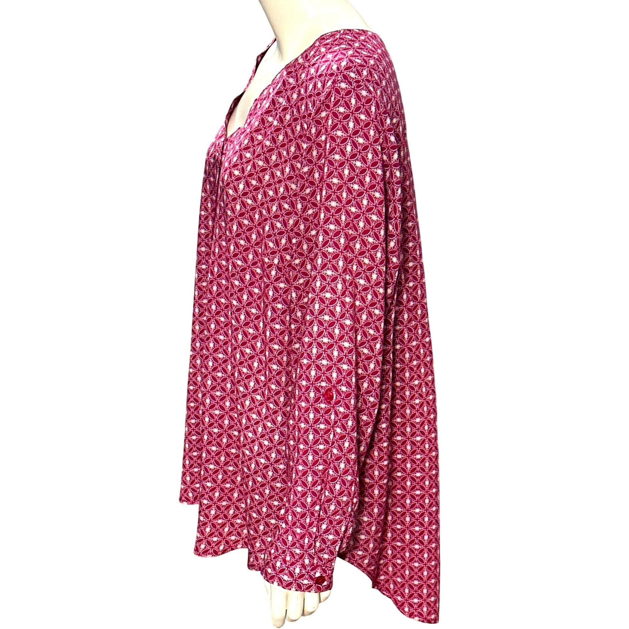Other CCC Boho Chic Long Sleeve Geometric Print Red White Tunic El Size M / US 6-8 / IT 42-44 - 2 Thumbnail