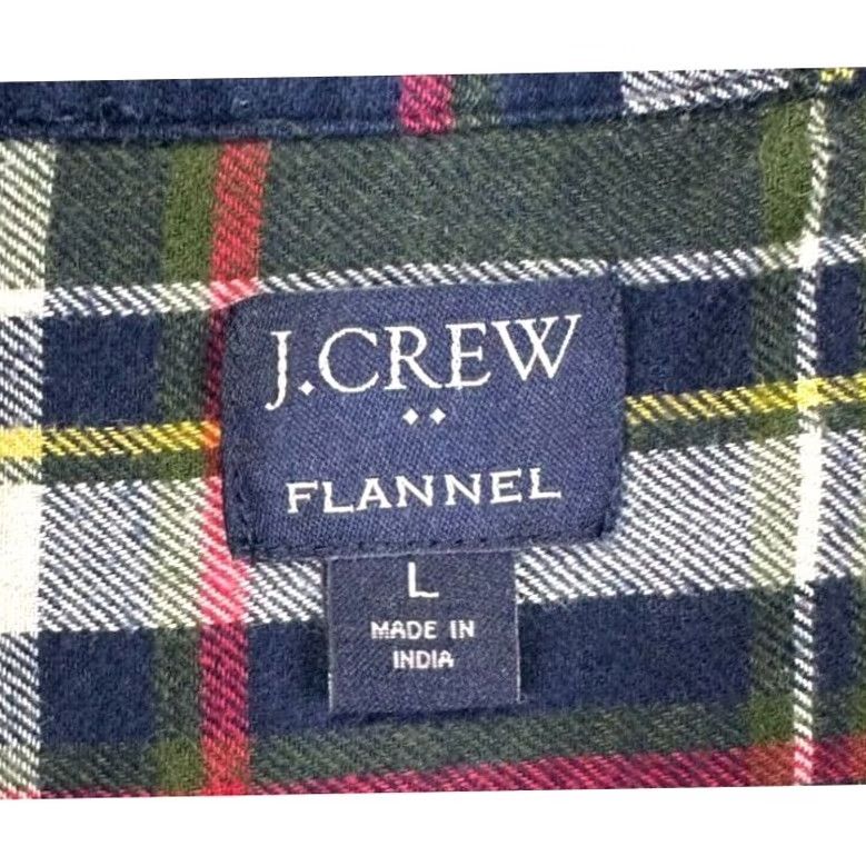 J.Crew J.CREW Flannel Shirt Mens Large Multicolor Plaid Button Down Pockets Slim Outdoor/Workwear Shirt Size US L / EU 52-54 / 3 - 4 Thumbnail