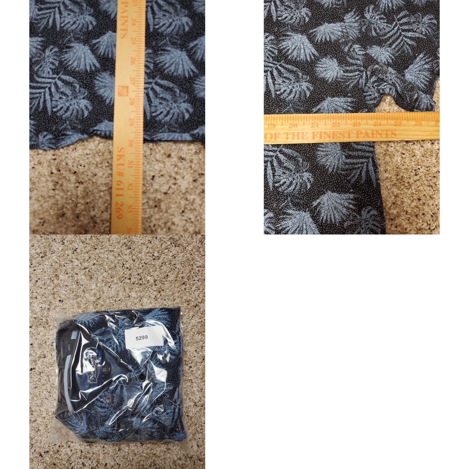 Nat Nast Nat Nast Shirt XL Mens Blue Silk Blend Palm Leaves Short Sleeve Button Up Size US XL / EU 56 / 4 - 8 Thumbnail