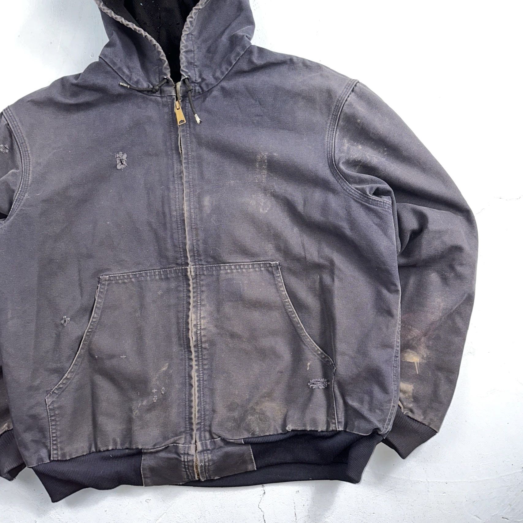 Carhartt VINTAGE Carhartt Jacket Bomber Jacket Mens L Purple Hooded 90s J208 MDT Thrashed Size US L / EU 52-54 / 3 - 2 Thumbnail