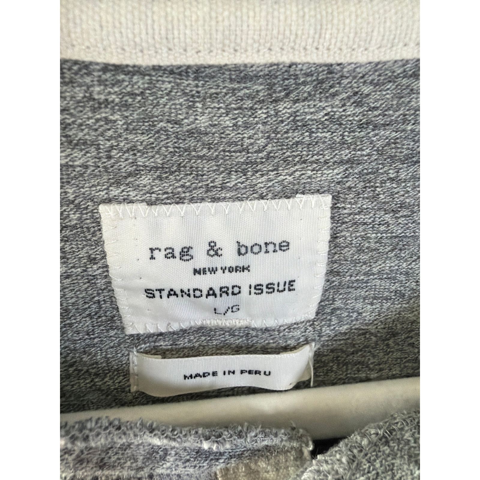 Rag & Bone 0268 Rag & Bone Classic Long Sleeve Henley Shirt Grey Size US L / EU 52-54 / 3 - 3 Thumbnail