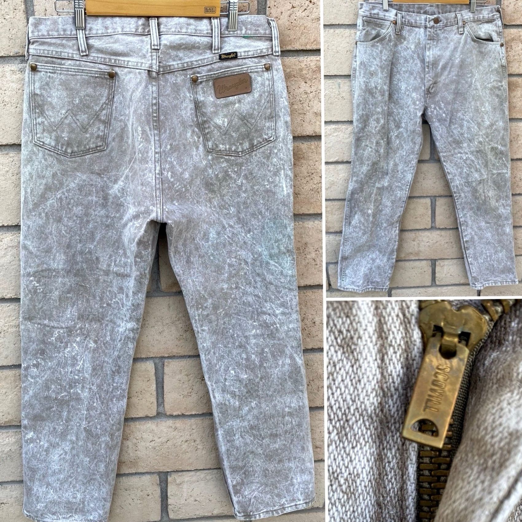 Wrangler VINTAGE Wrangler Jeans SCOVILL Zipper 13MWZRH W 36 L 32 Beige Rockabilly Mens Wrangler Jeans 13MWZRH SCOVILL Beige Rockabilly Mens Jeans Size US 35 - 3 Thumbnail