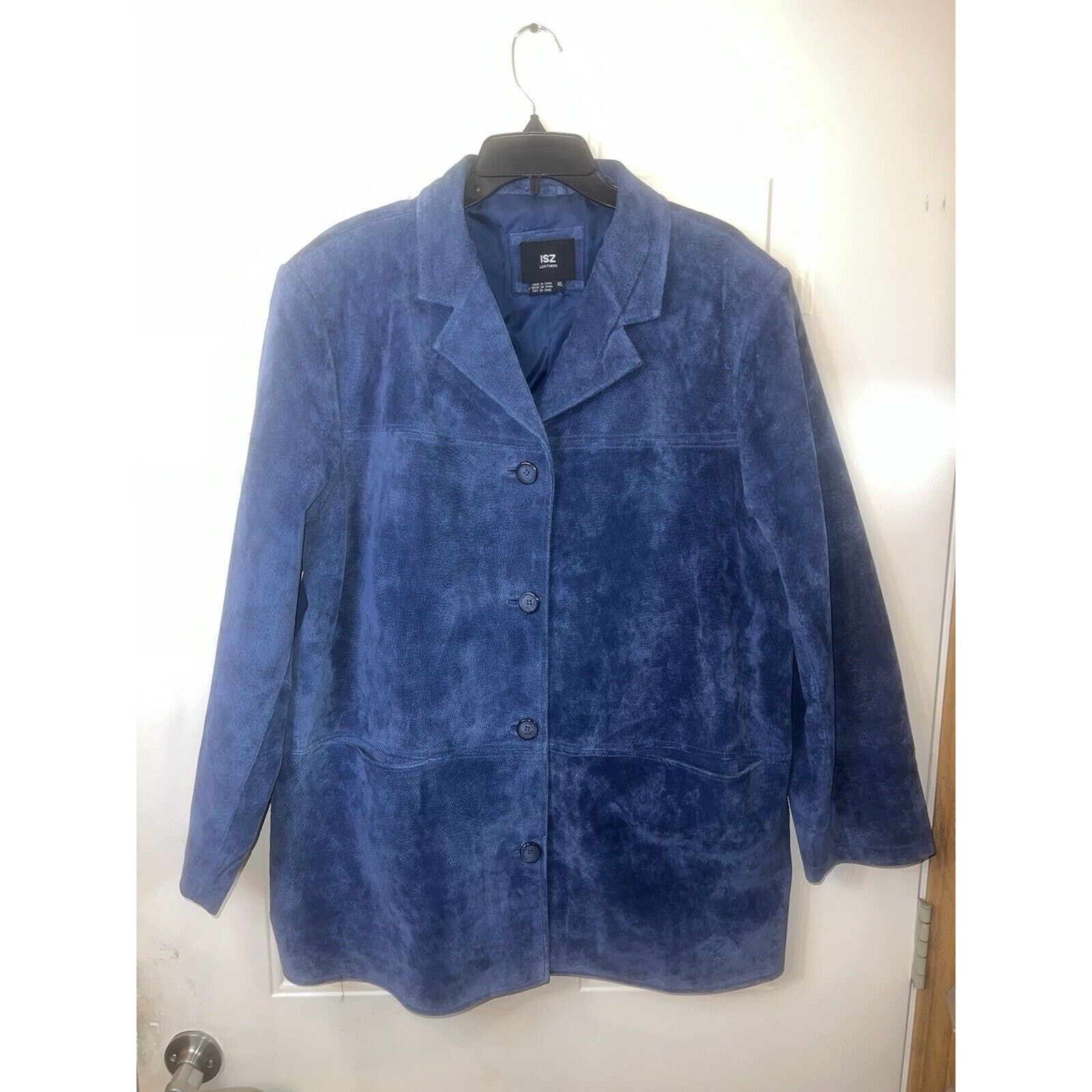 & Other Stories ISZ Genuine Leather Suede Coat Parka Jacket Women's XL Blue Size XL / US 12-14 / IT 48-50 - 2 Thumbnail