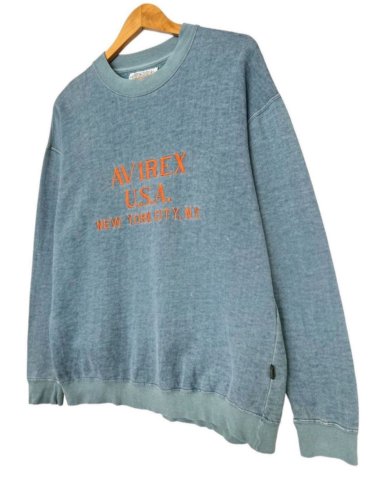 Other Vintage 90s Avirex Distressed Sweatshirt Avirex Crewneck Size US L / EU 52-54 / 3 - 3 Thumbnail