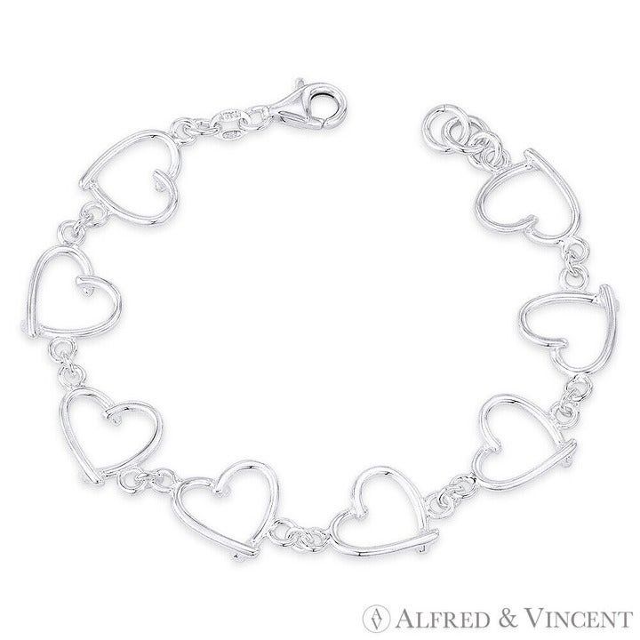 Other 13x13mm Polished Abstract Heart Charm Link Chain Bracelet Size ONE SIZE - 1 Preview