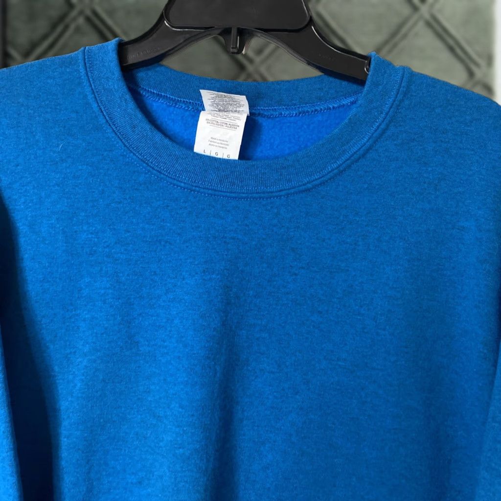 Gildan VINTAGE Gildan Sweatshirt Men L Heathered Blue Retro Y2K pullover Size US L / EU 52-54 / 3 - 1 Thumbnail