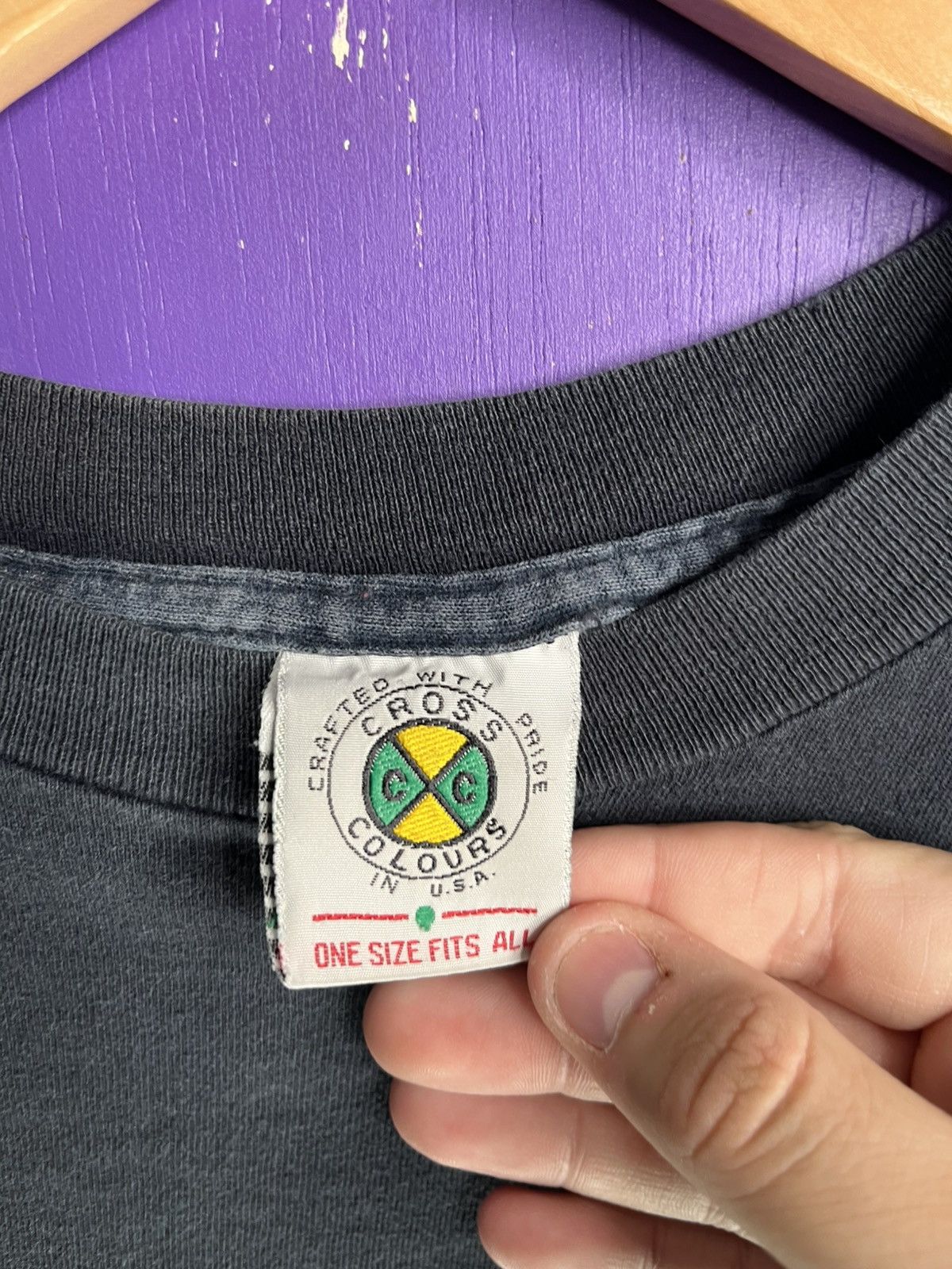 Cross Colours × Vintage Vintage 90s Cross Colours education is key t-shirt Size US XL / EU 56 / 4 - 4 Thumbnail