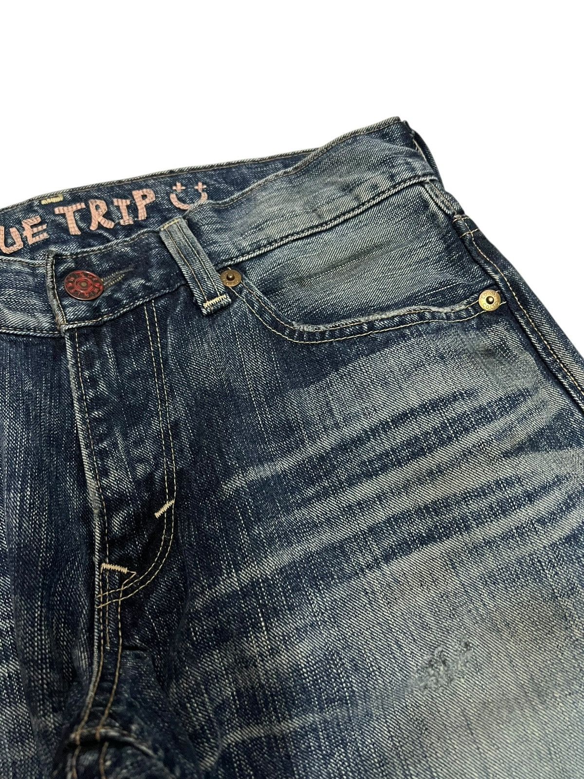 Edwin Vintage Edwin 503 Blue Trip Distress Jean Size US 32 / EU 48 - 9 Thumbnail