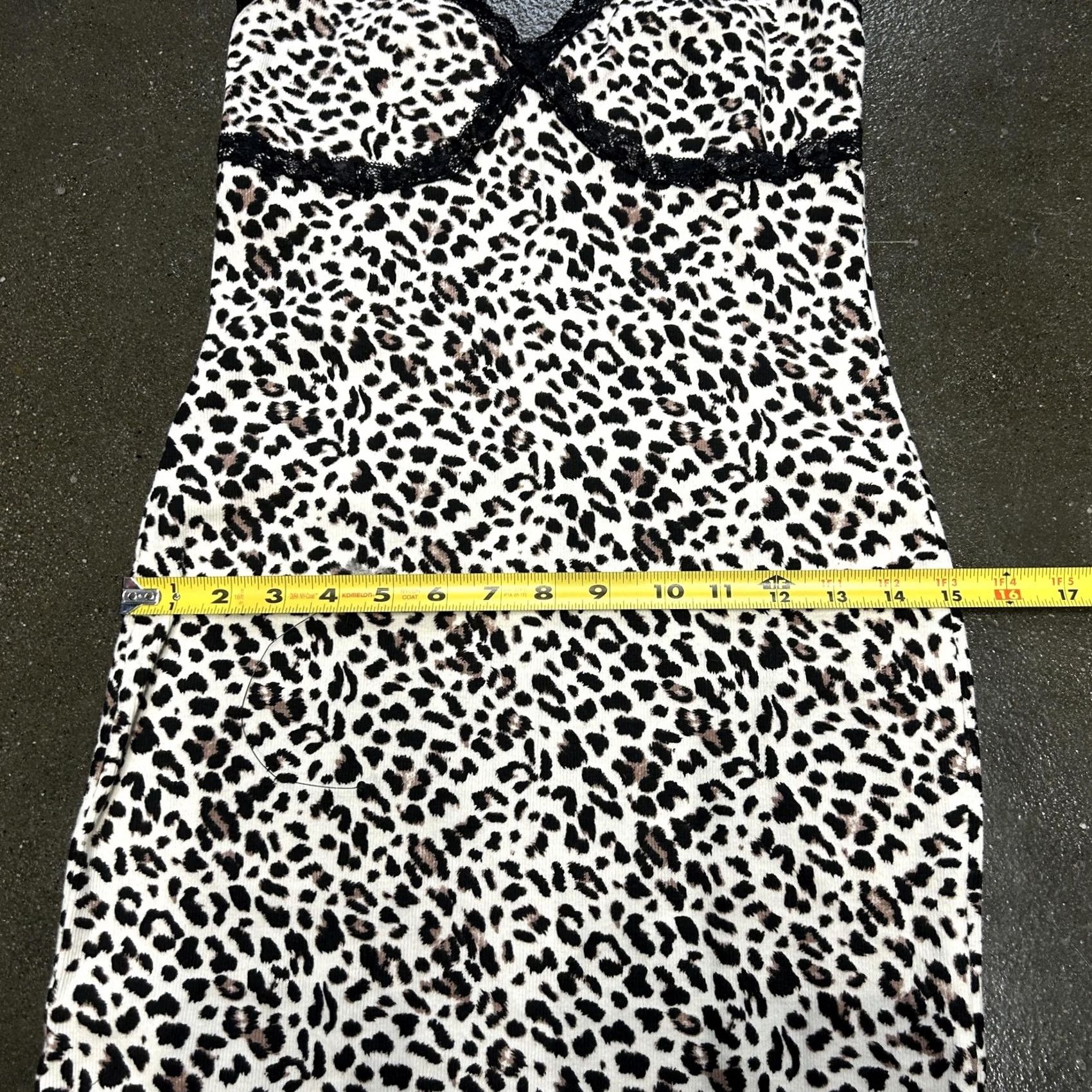 Vintage Wild Fable Dress Womens Medium Leopard Print Lace Trim Bodycon Slip Mini Cami Size M / US 6-8 / IT 42-44 - 4 Thumbnail