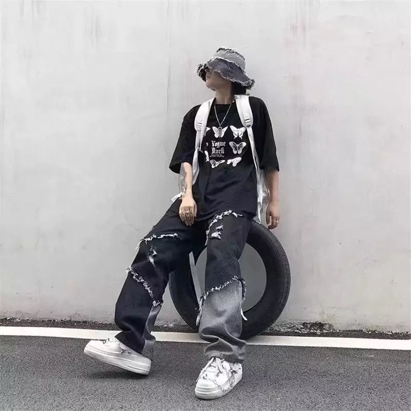 Japanese Brand × Jean Baggy Distressed patchwork jeans denim y2k vintage Size US 32 / EU 48 - 5 Thumbnail