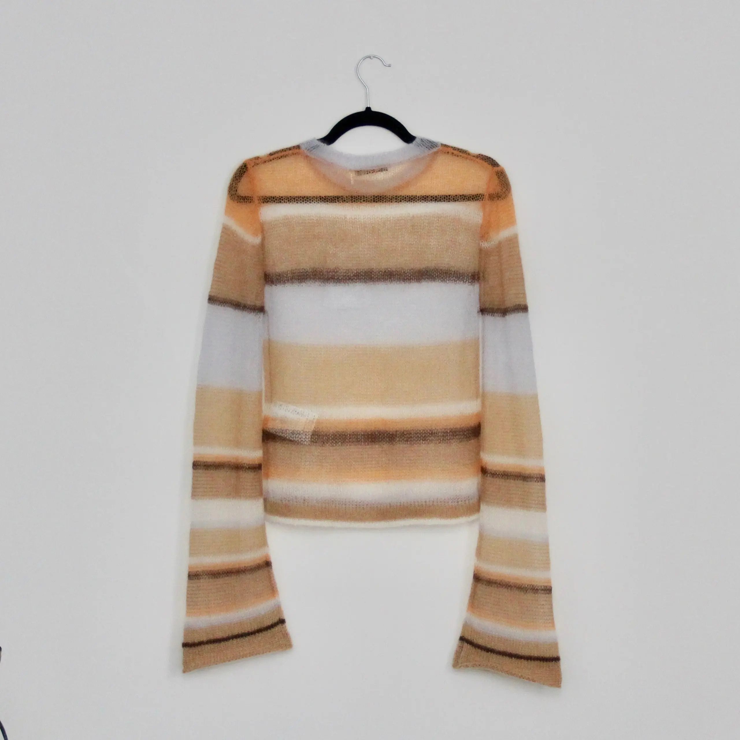 Acne Studios Acne Studio Striped Open-Knit Mohair Jumper NEW Small Size S / US 4 / IT 40 - 2 Thumbnail