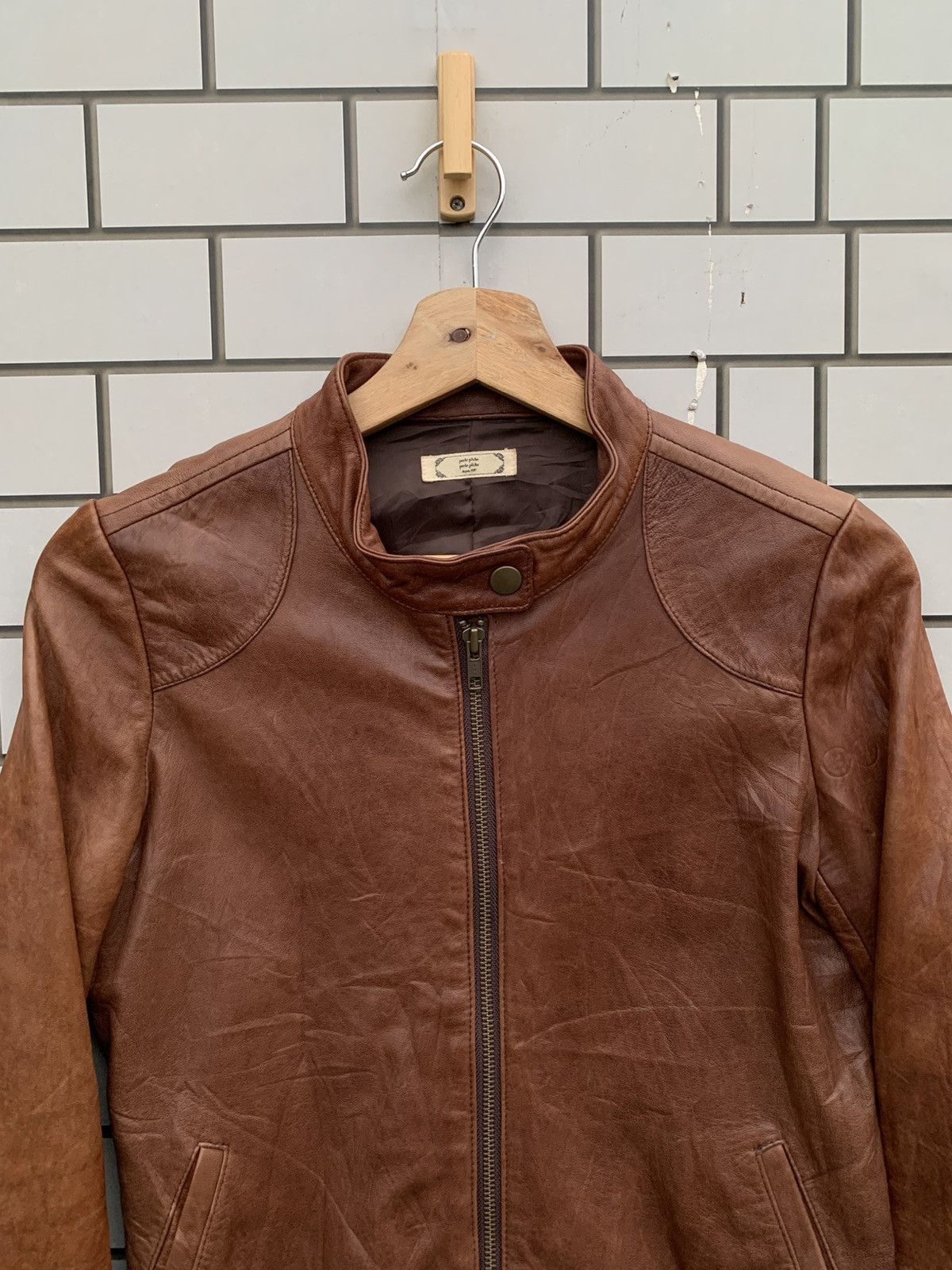 Japanese Brand Vintage Japanese Brand Perle Peche Leather Jacket Size S / US 4 / IT 40 - 6 Thumbnail