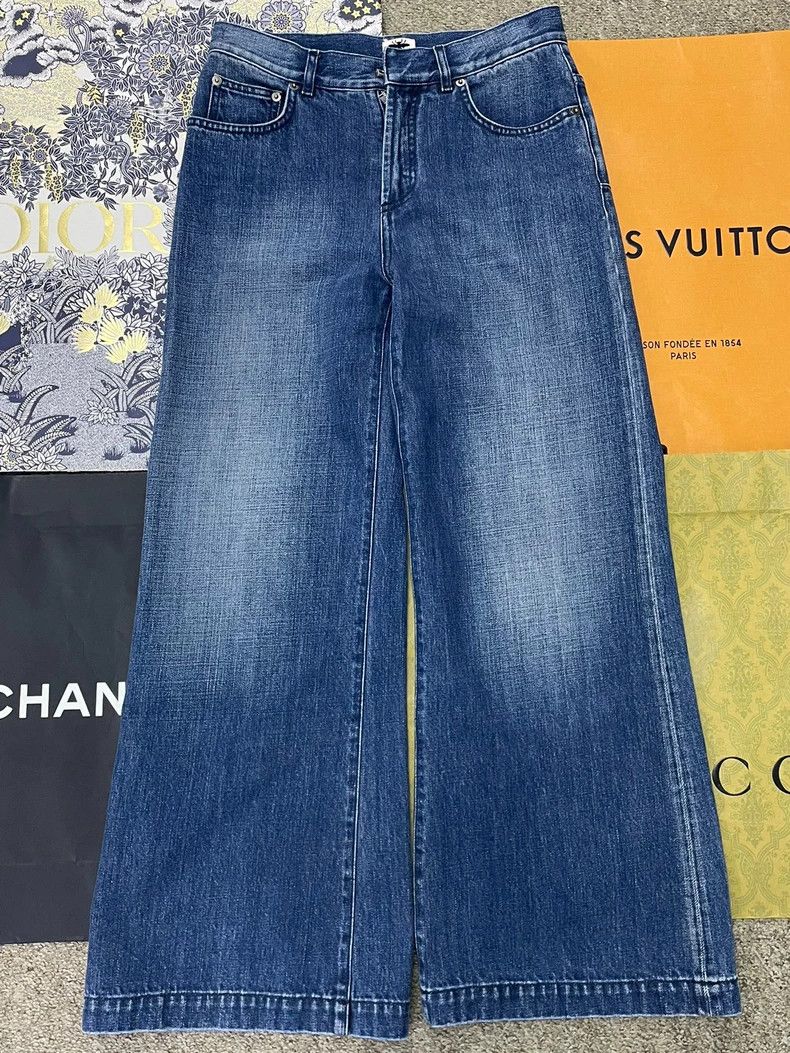 Dior Dior Blue Wide-Leg Denim Jeans - dmc Size US 34 / EU 50 - 1 Thumbnail