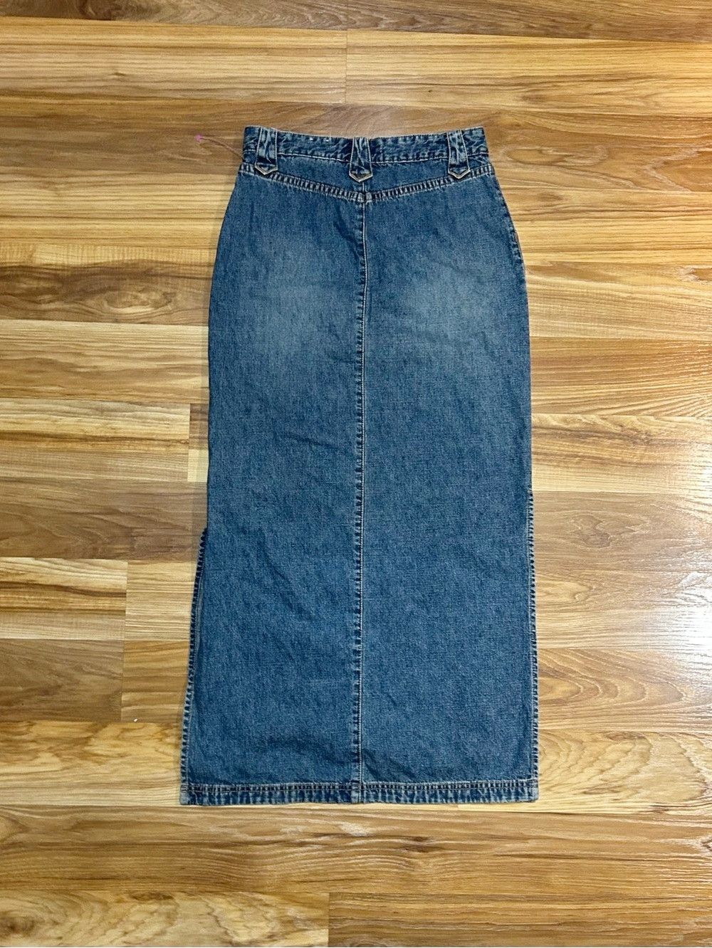UNIONBAY Vintage 90s Y2K Unionbay Long Double Slit Denim Maxi Skirt Size 25" / US 0 / IT 36 - 5 Thumbnail