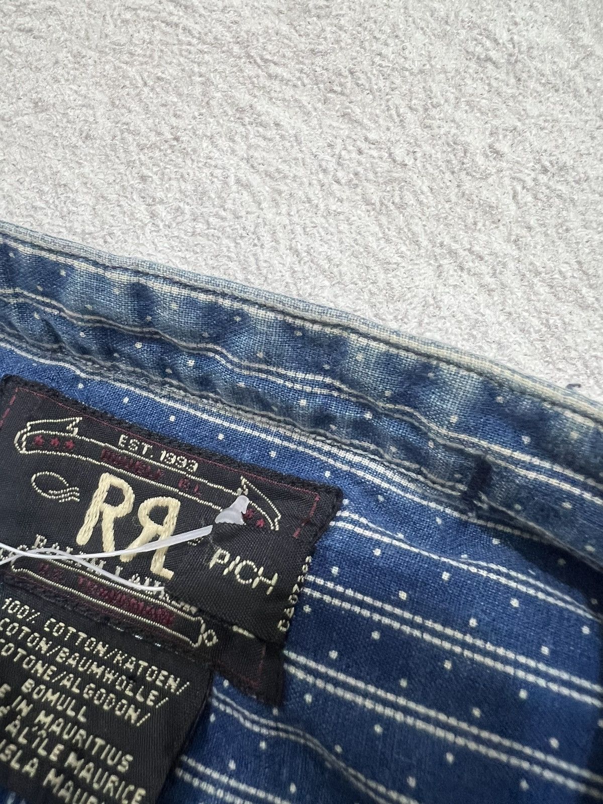 RRL Ralph Lauren 2000s RRL Double RL Pattern Hickory Stripe Collar Ls Shirt Size US L / EU 52-54 / 3 - 7 Thumbnail