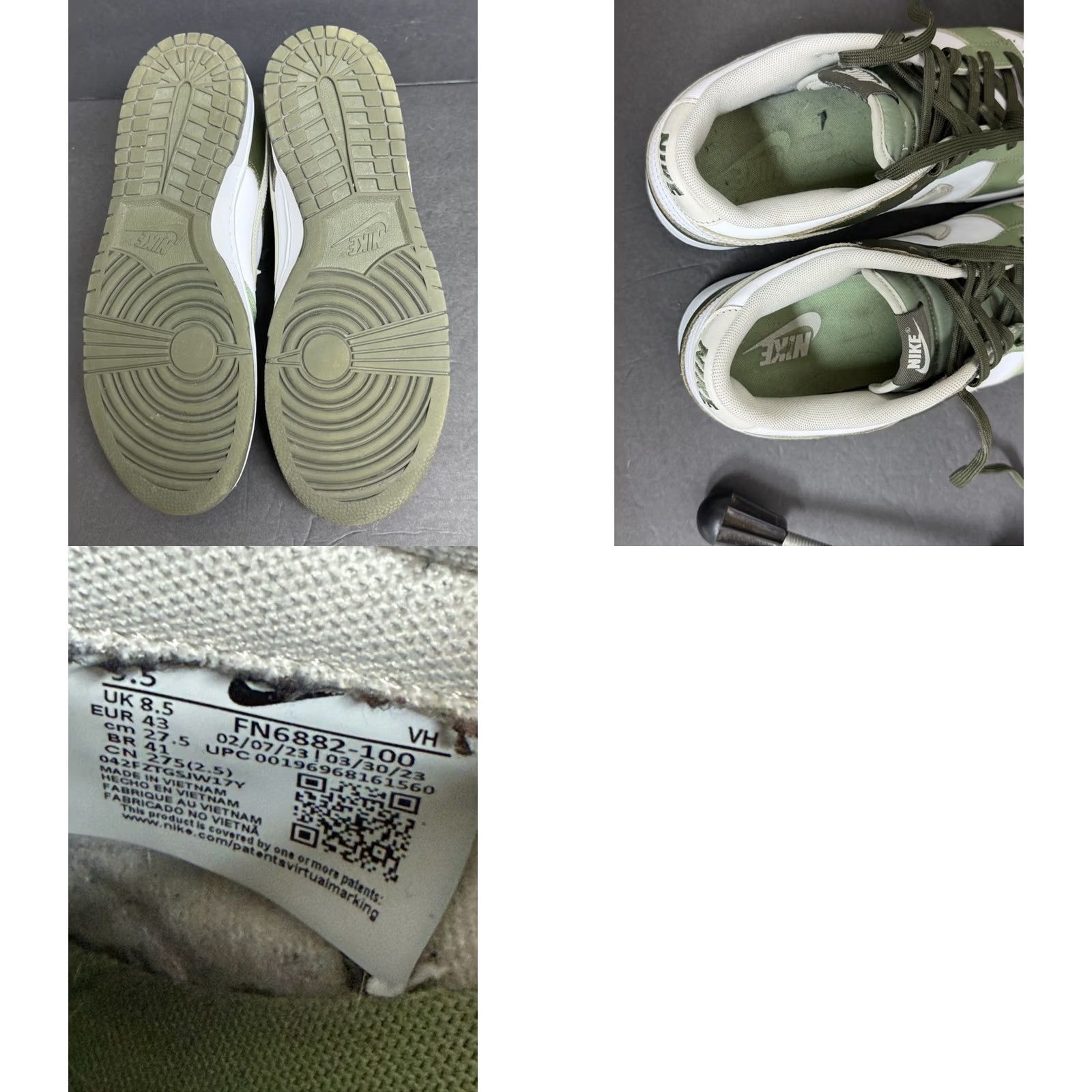 Nike Nike Dunk Low Oil Green Cargo Khaki White FN6882-100 Men 9.5 Shoes Size US 10 / EU 43 - 8 Thumbnail