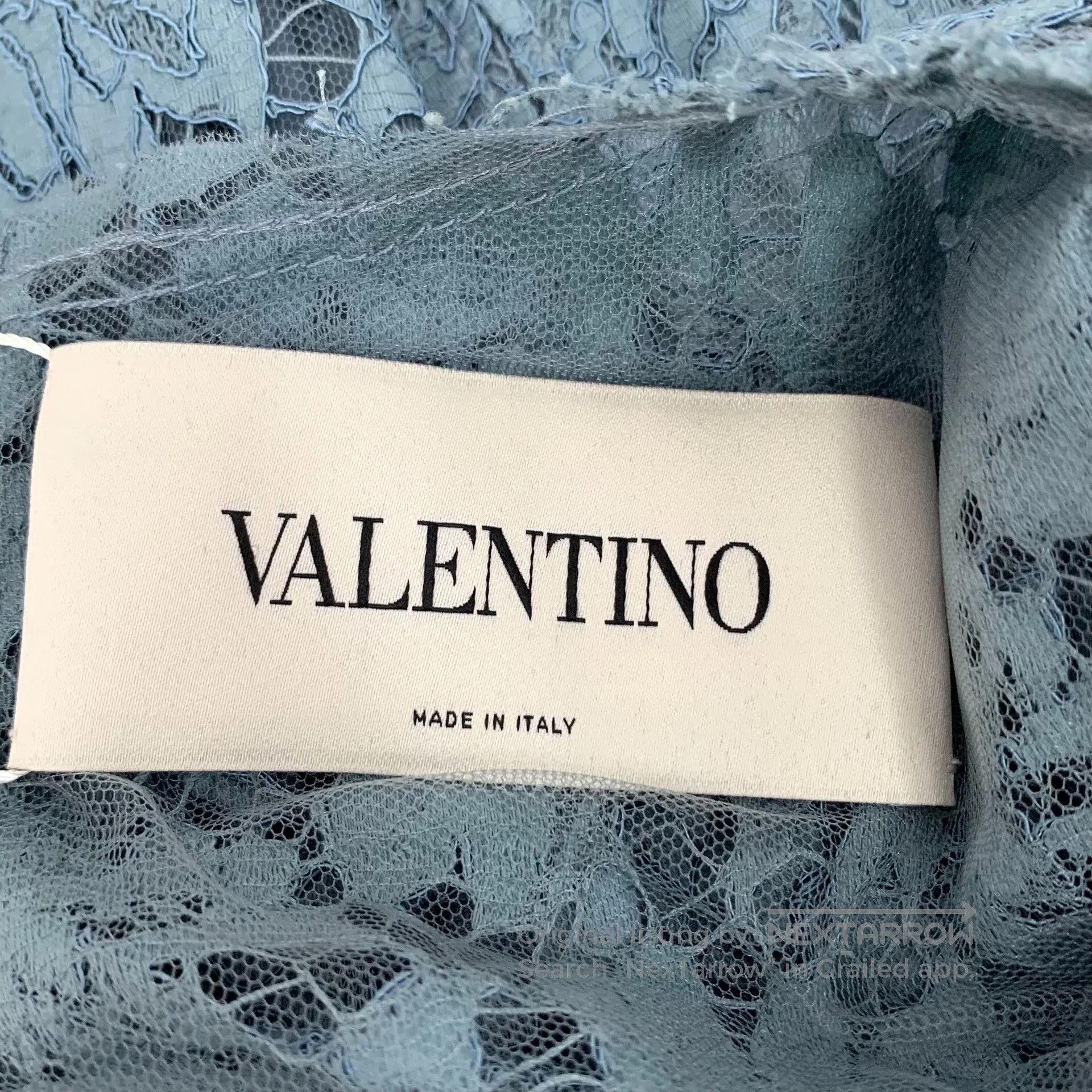 Valentino Valentino Blue floral openwork embroidery mulberry silk ro Size S / US 4 / IT 40 - 5 Thumbnail