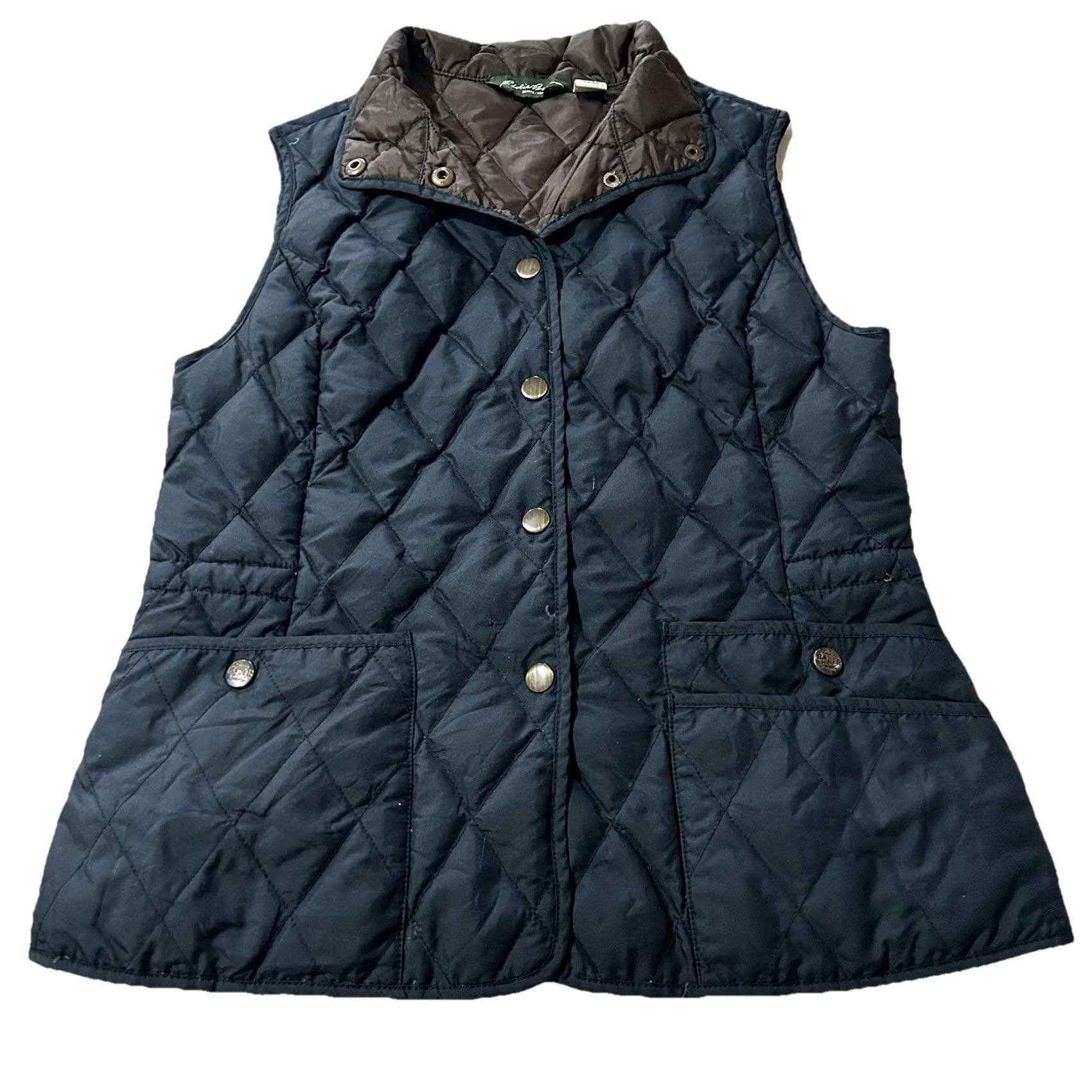 Eddie Bauer VINTAGE Eddie Bauer EB550 Goose Down Quilted Puffer Vest Navy XS Women Size XS / US 0-2 / IT 36-38 - 2 Thumbnail