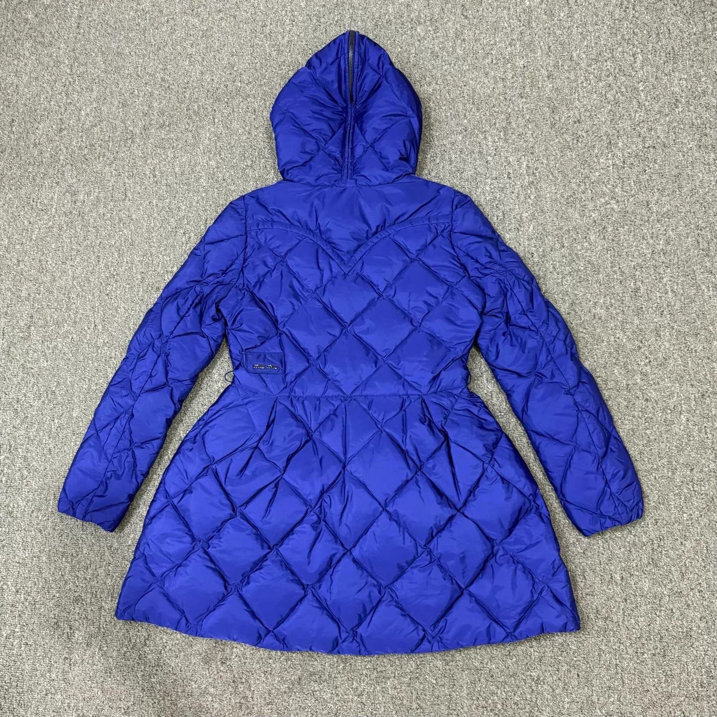 Miu Miu MIU MIU Blue Diamond Hooded Down Jacket Women's 38 99New Size XS / US 0-2 / IT 36-38 - 2 Thumbnail