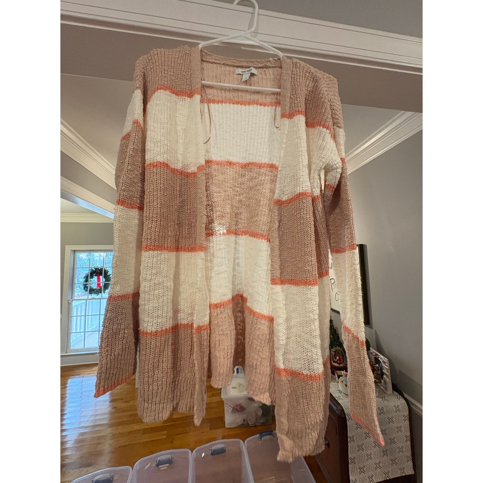 Nine West Nine West Women’s Striped Open Front Cardigan Size Small Size S / US 4 / IT 40 - 2 Thumbnail