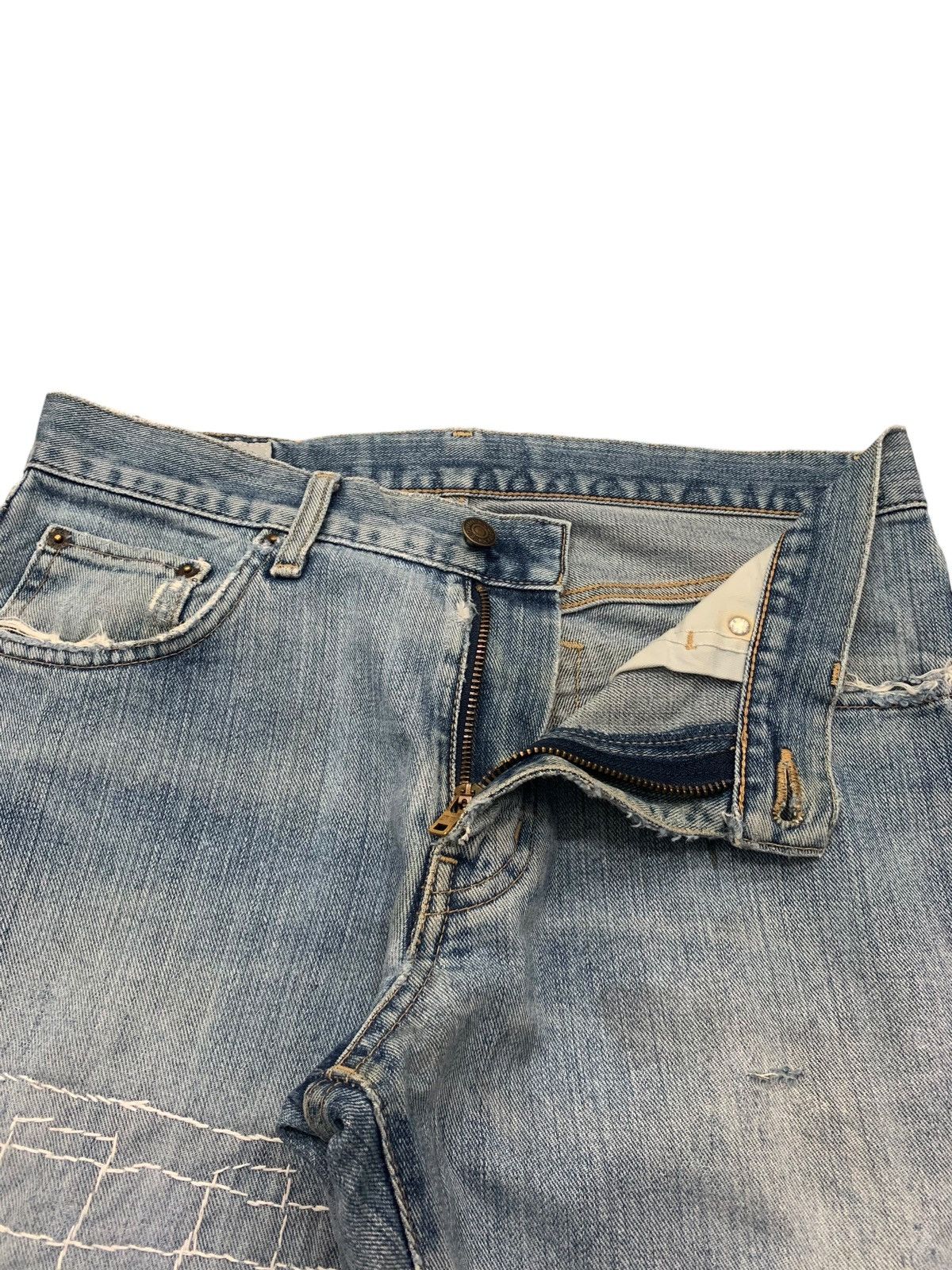 Edwin Edwin Distressed Reconstructed Sashiko Denim Pants (AC15) Size US 30 / EU 46 - 15 Thumbnail