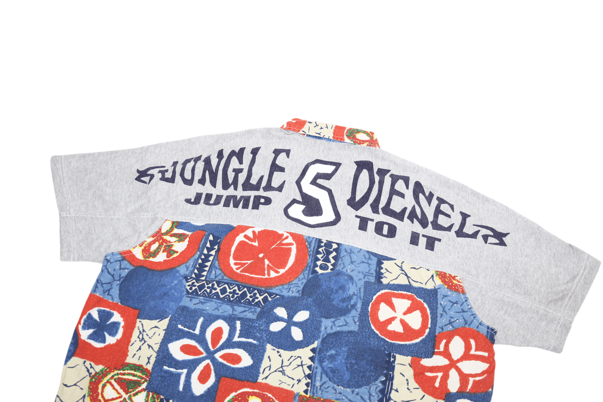 Diesel 80's RARE DSL Jungle Tribal Artwork Full Zip Jersey Shirt Size US L / EU 52-54 / 3 - 2 Thumbnail